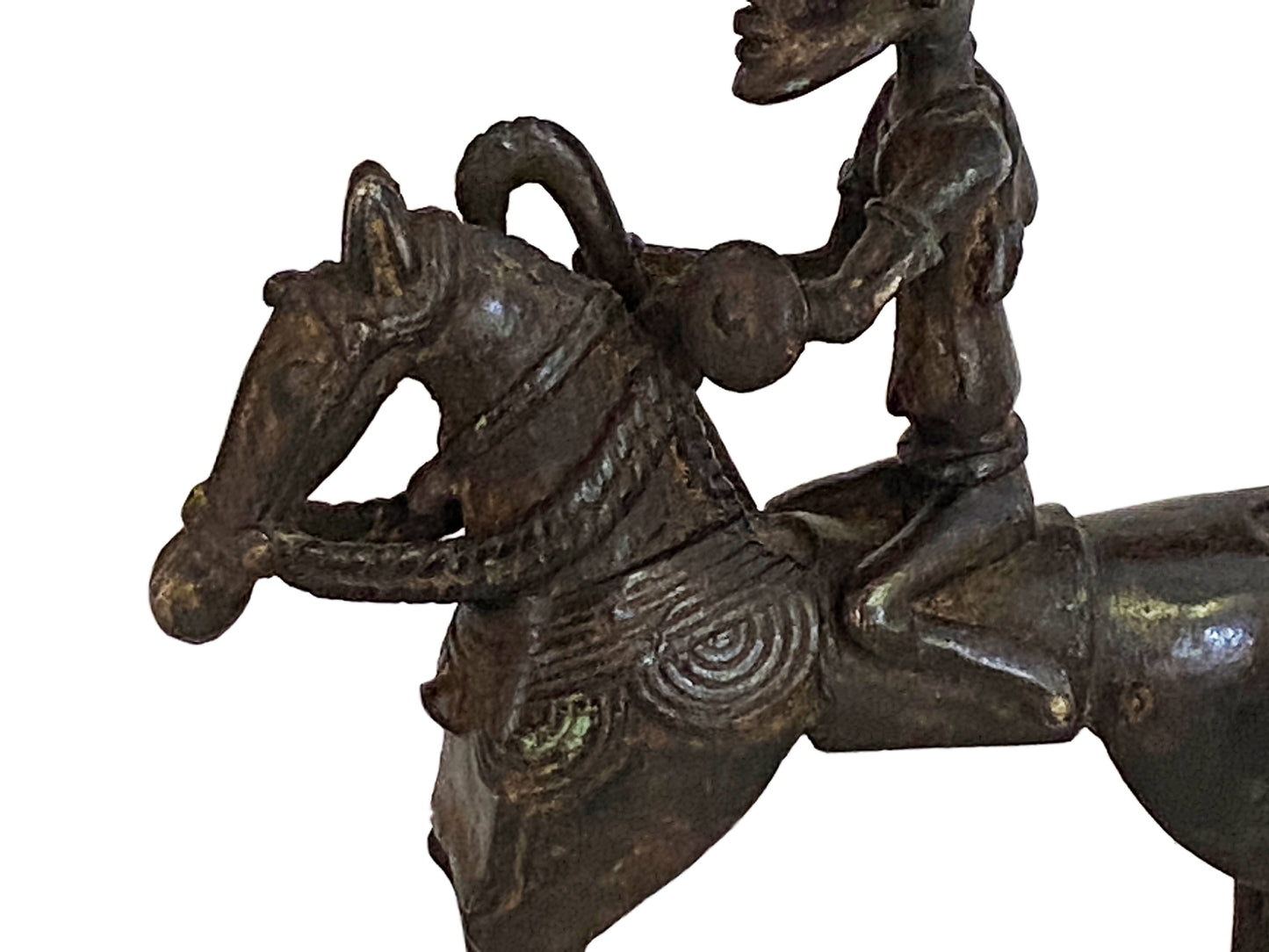 # 3432/35  Superb African Dogon Bronze Horseman