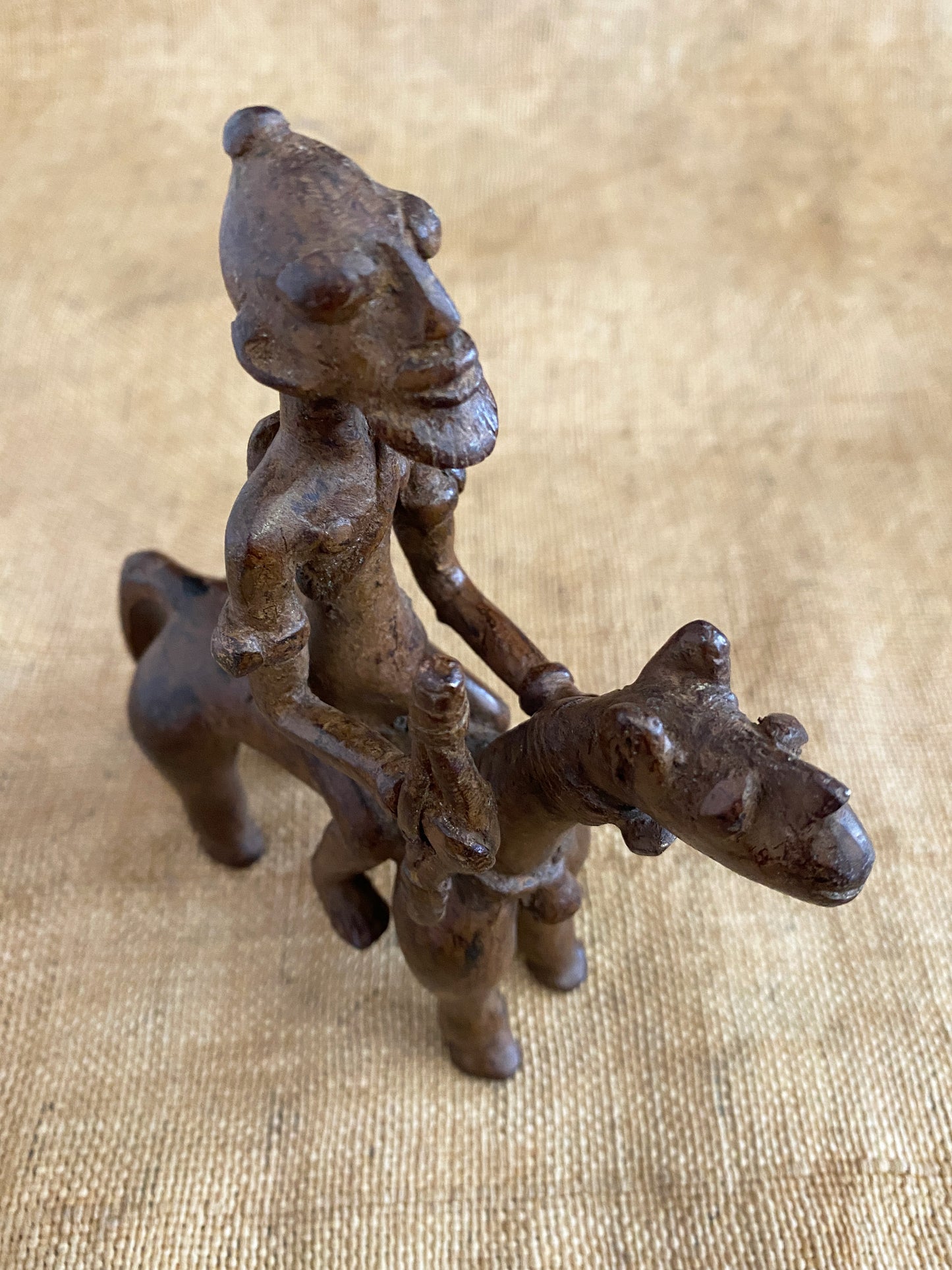 # 3710  Superb African Dogon Bronze Horseman 6.75" H