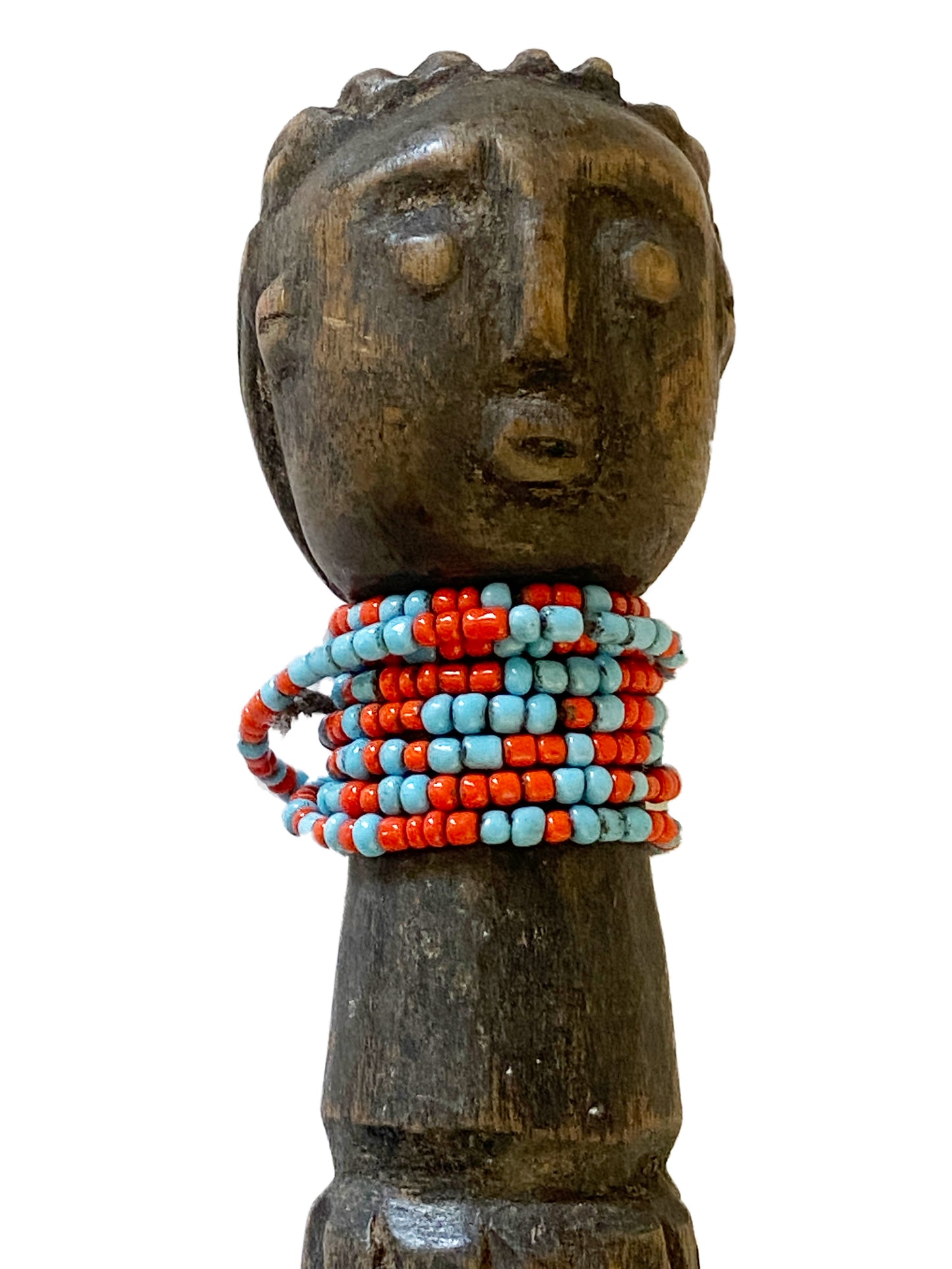 #3485 African Old Bassa Leader Wood Stick Liberia 22.5" H