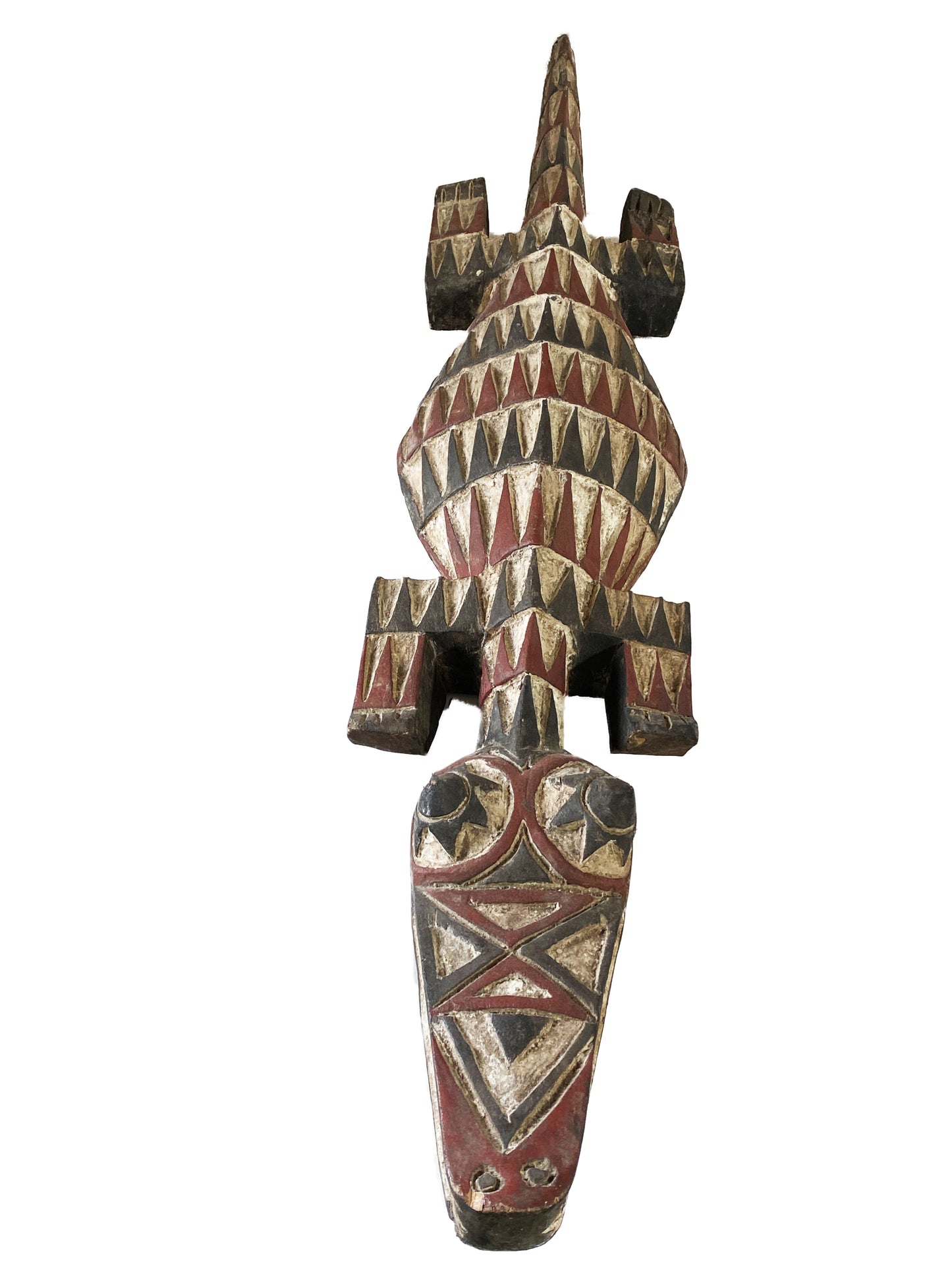 #4321 African Mask Crocodile Nuna Bobo Burkina Faso 43" W