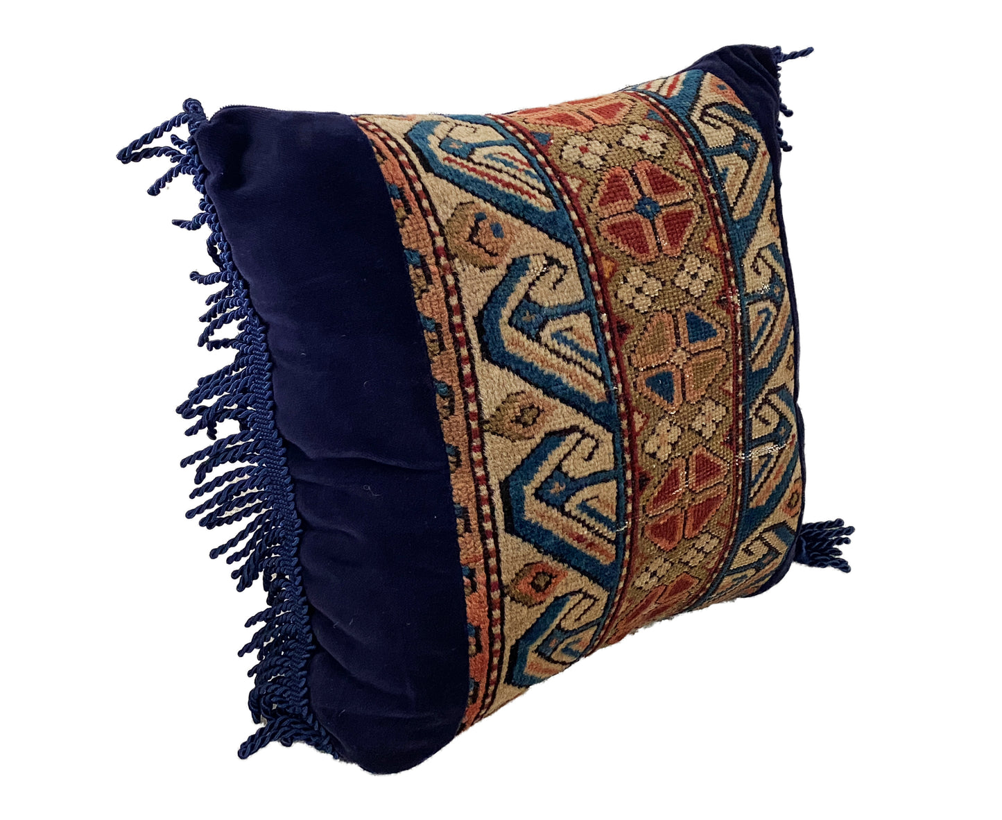 #3563 19th Custom Made Antique Lumbar Caucasian  Pillow 14" w