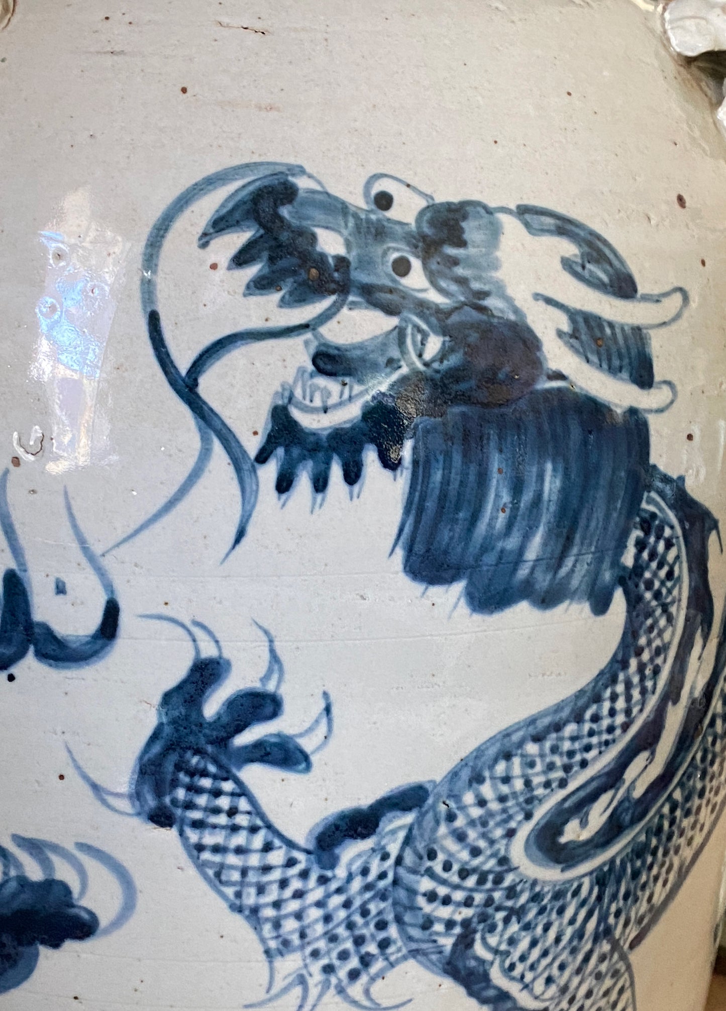 #3162 Large Chinoiserie Dragons Ginger Jars pair 24" H