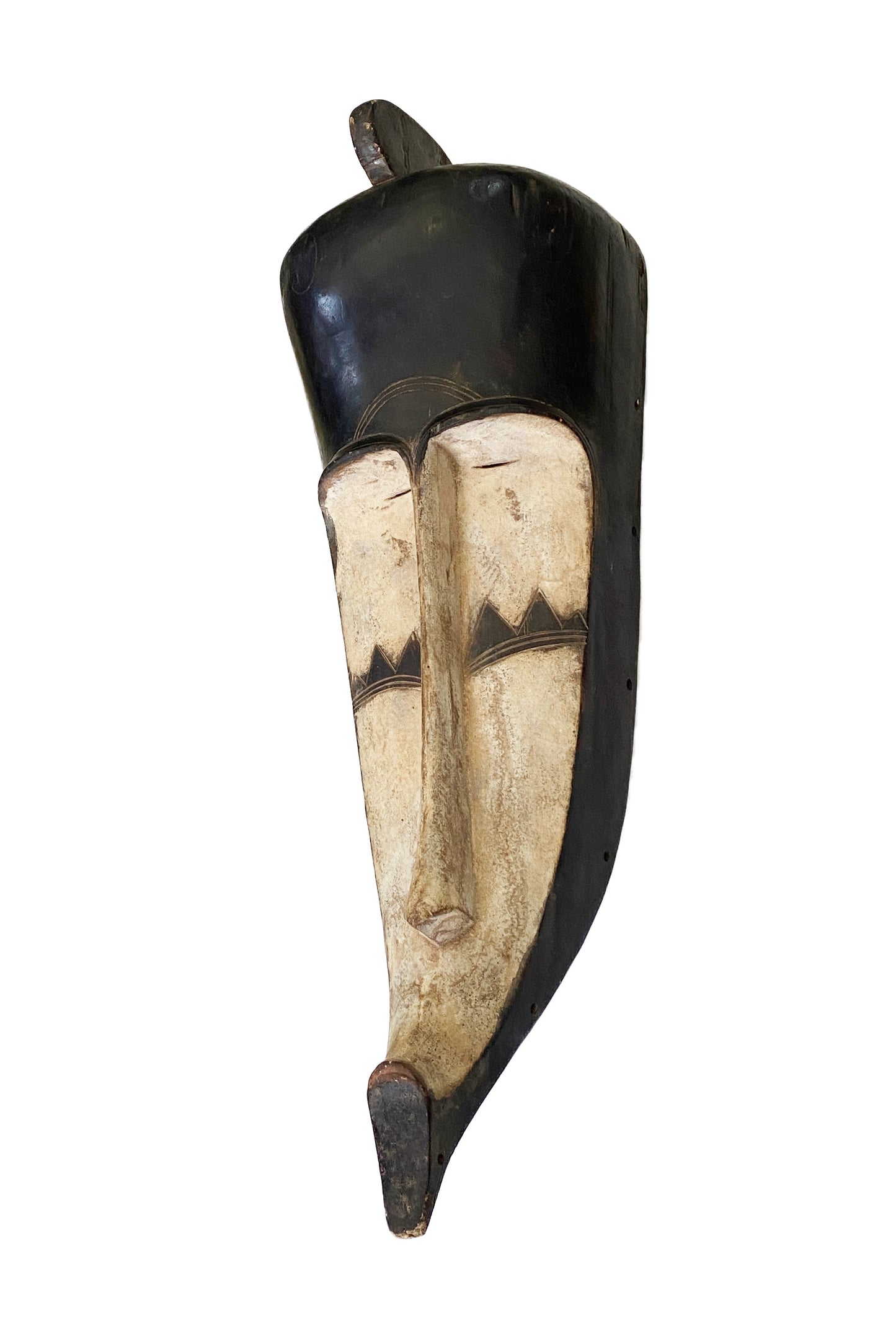 # 3459 Lg Fang Mask Elongated Face Gabon African Mask 31.25" H