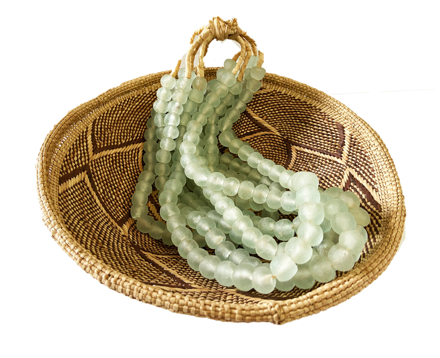 #2290 AfricanAqua Glass Trade Beads S/6