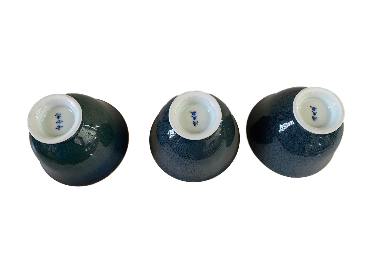 Superb Vintage Chinoiserie hand made Tea / Milk set of three Bowls