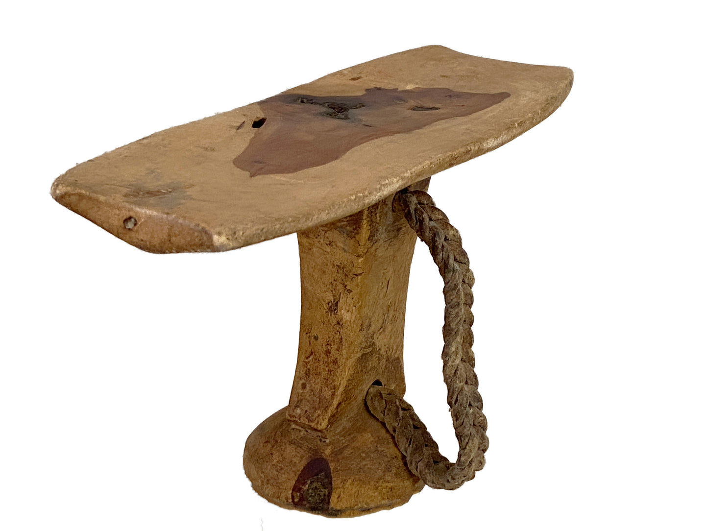 # 3770 African Tribal Art a Fine Old Lobi Stool or Head Rest Burkino Faso