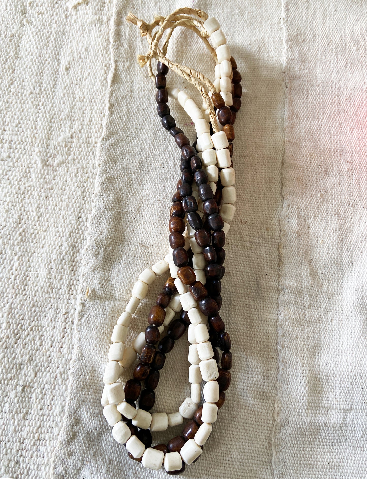 #1853 Set/ 4 African Bone Trading Beads 24" L