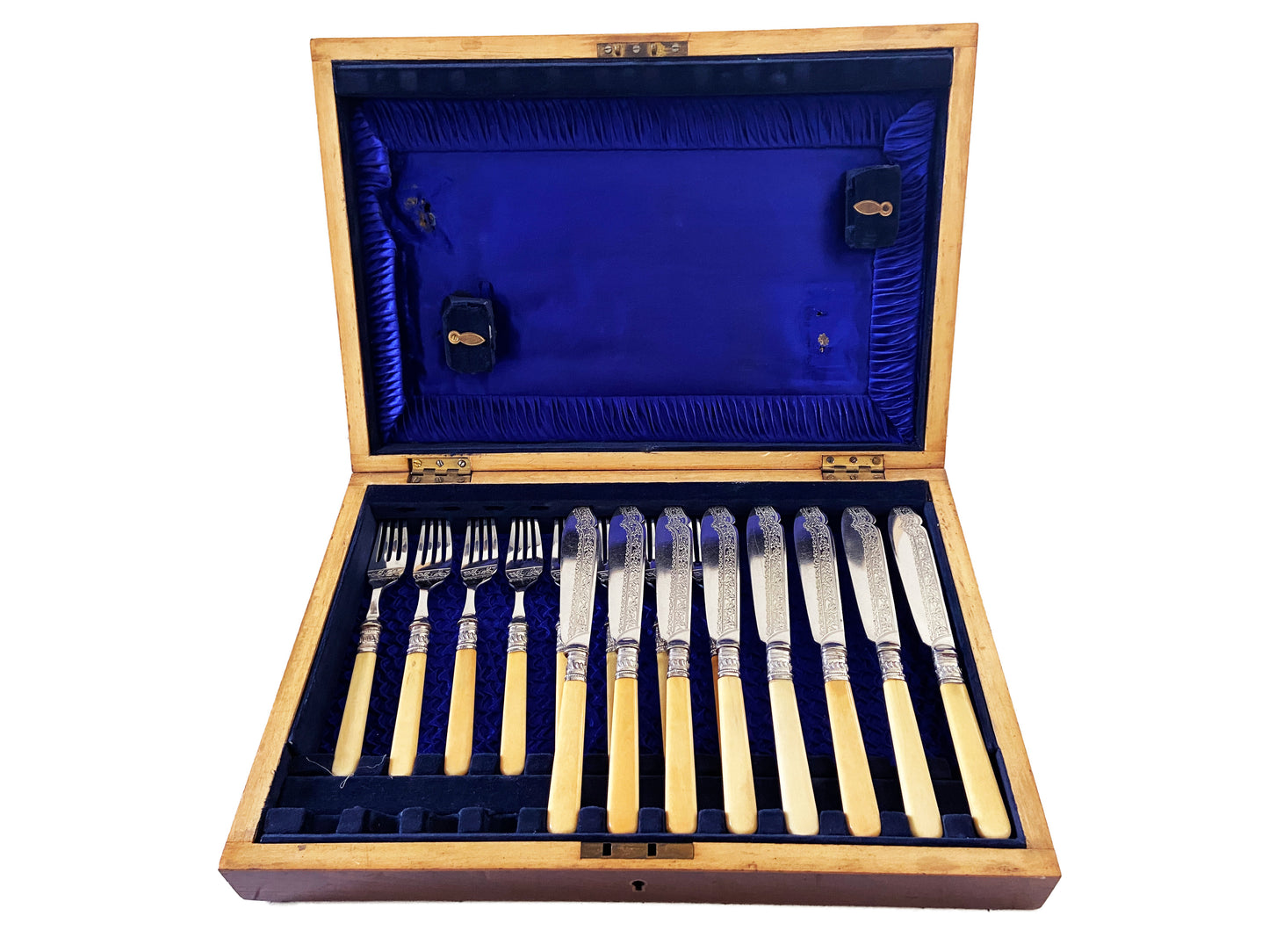 #3603 English Sheffield Engraved Fish Flatware Set for 8