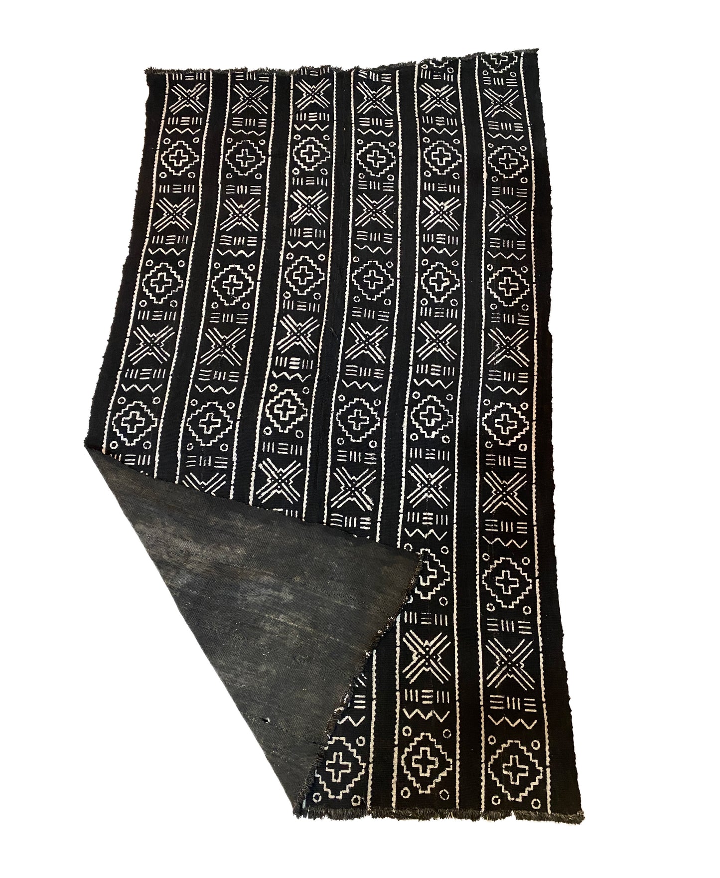 # 3805 African Black and White Mud Cloth Textile Mali 39" by 70"