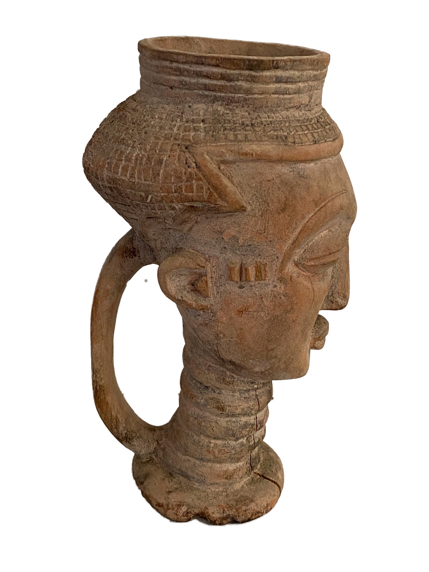 #3922 Old & Rare African Bamileke Ceremonial Nobility Wooden Cup Cameroon