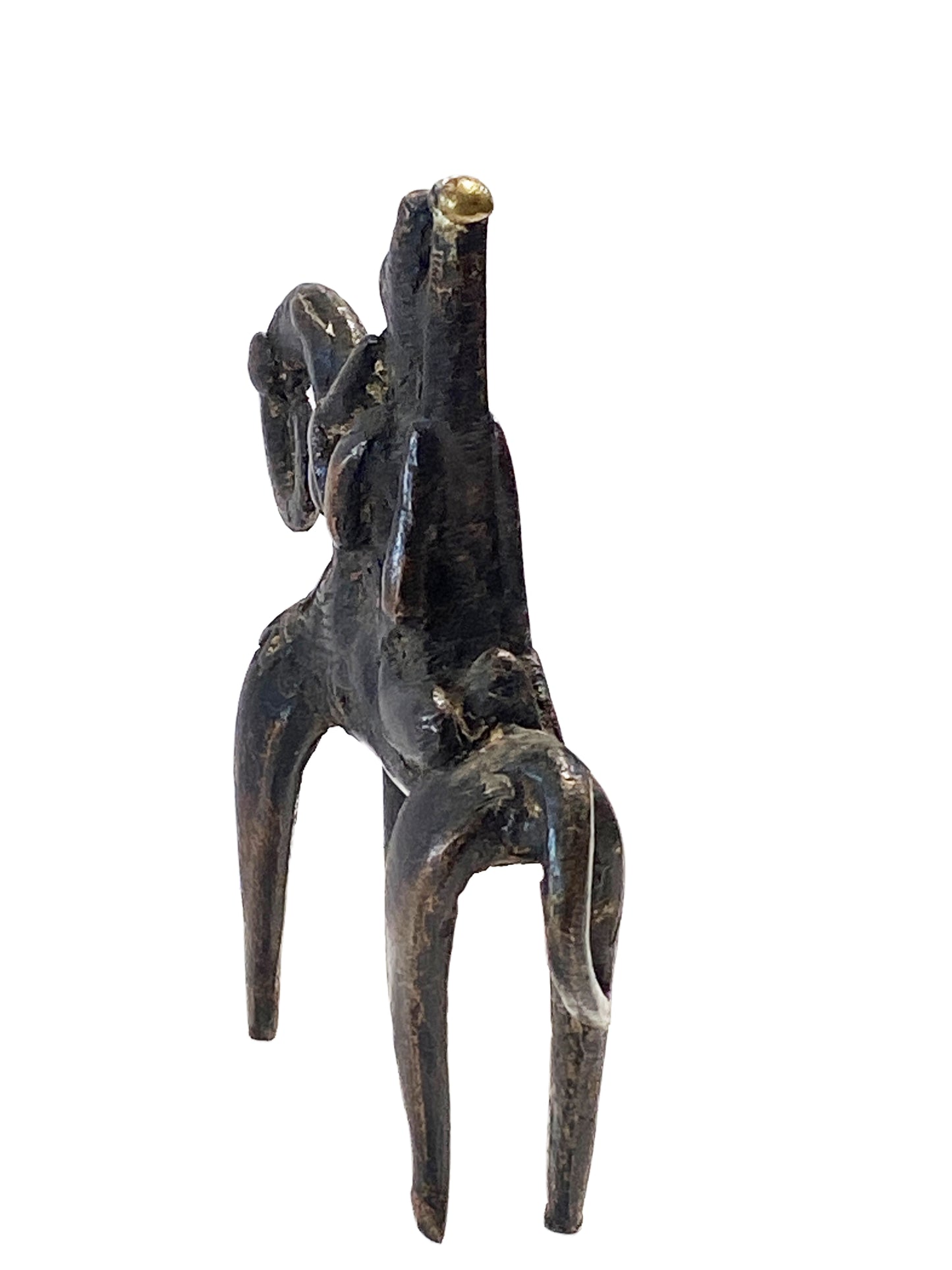 #4158B African Dogon Bronze Horseman W/Companion Mali