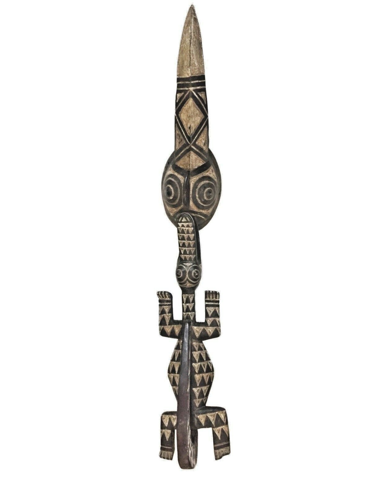 #1791 African Mask Crocodile & bird Bobo Mask Burkina Faso 40.5" W