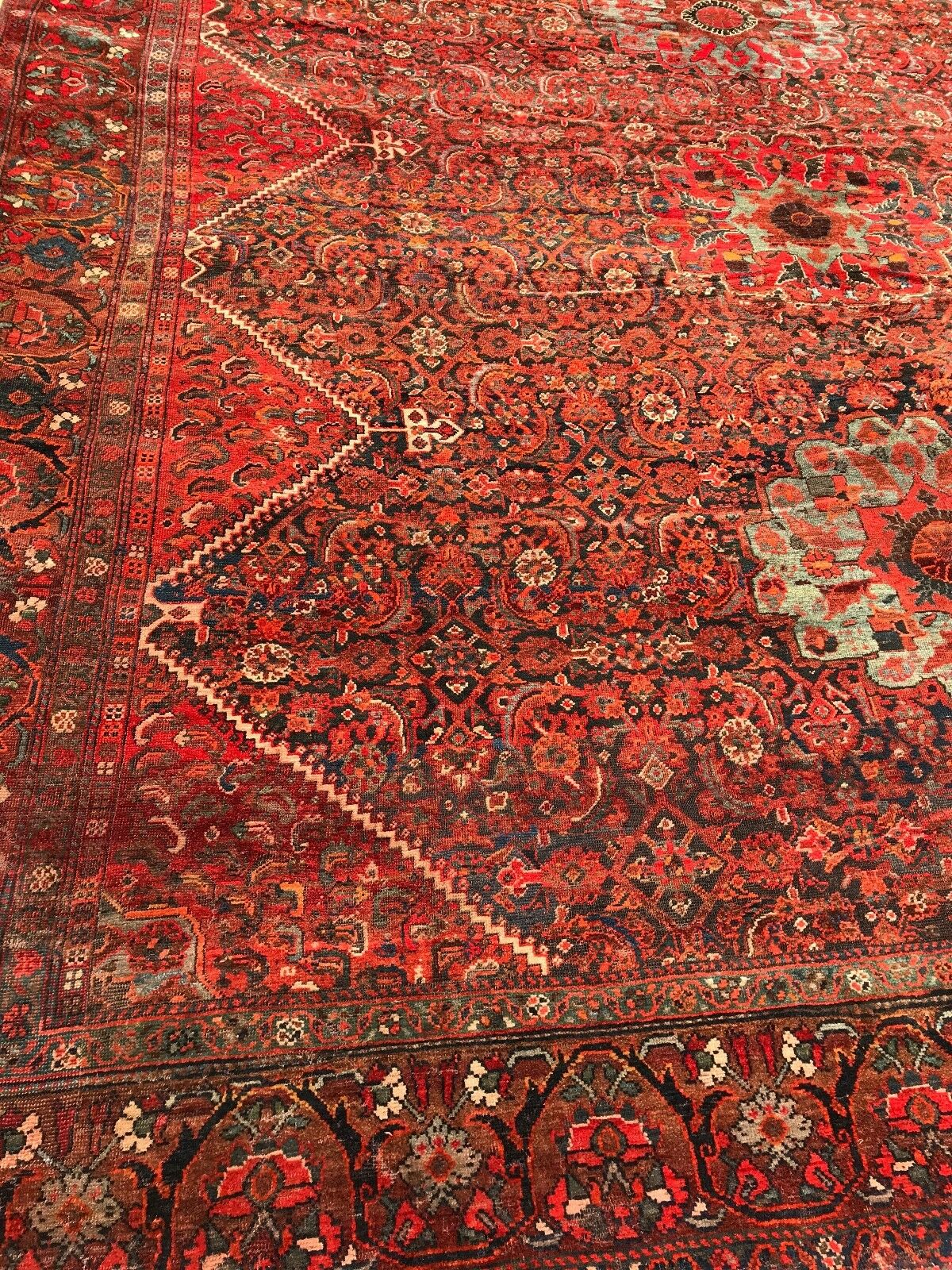 #1915 Stunning 19th C Palace Size Tribal Kamseh Rug 10' x 16'