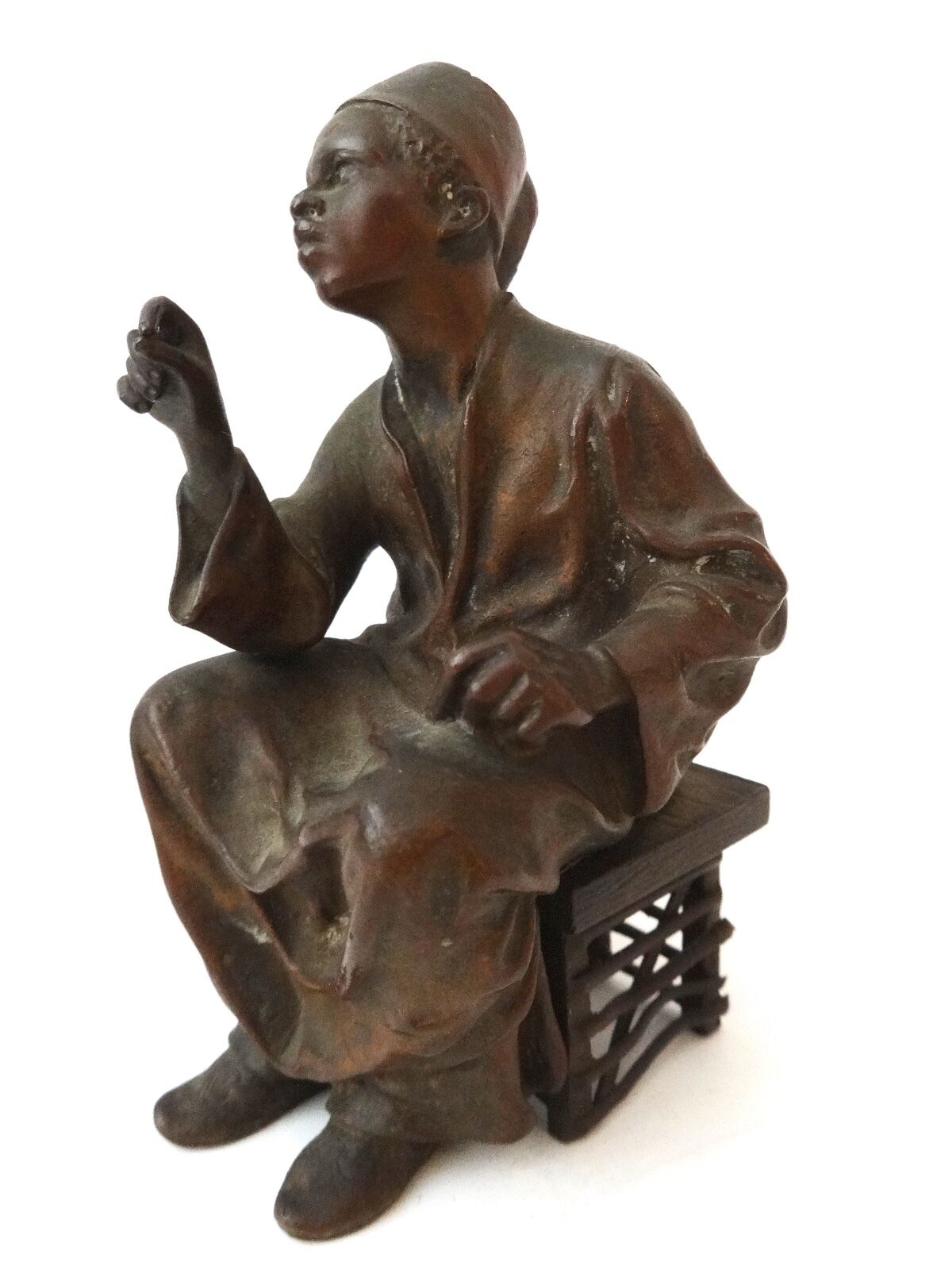 #6527 Franz Bergman Austrian Vienna Bronze Orientalist Figure circa 1890