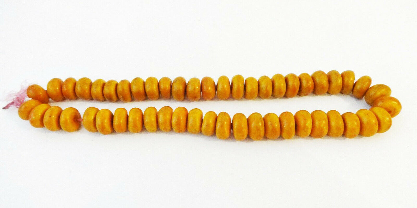 Superb Vintage African Simulated Amber Necklace w/50 trade beads