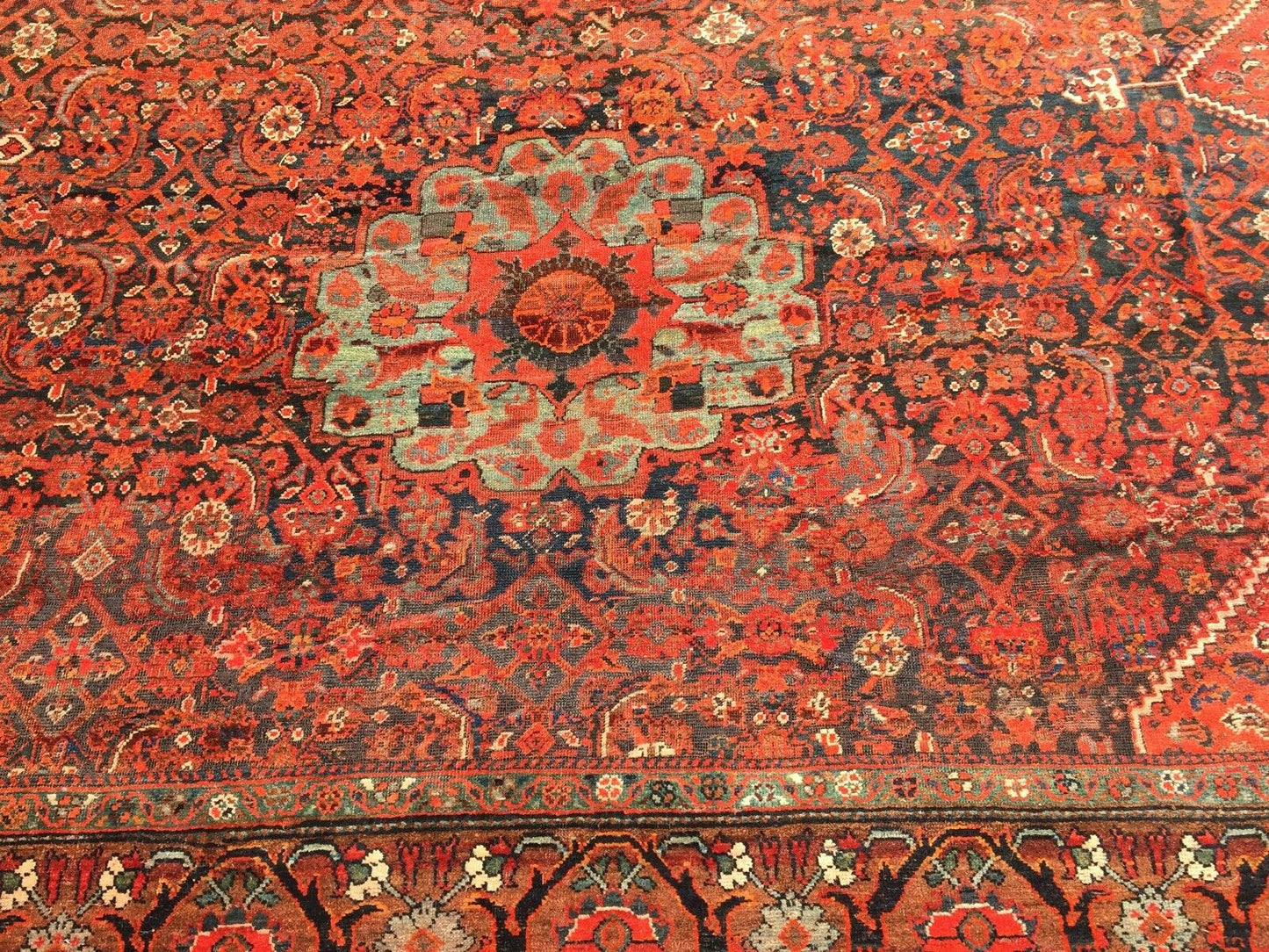 #1915 Stunning 19th C Palace Size Tribal Kamseh Rug 10' x 16'