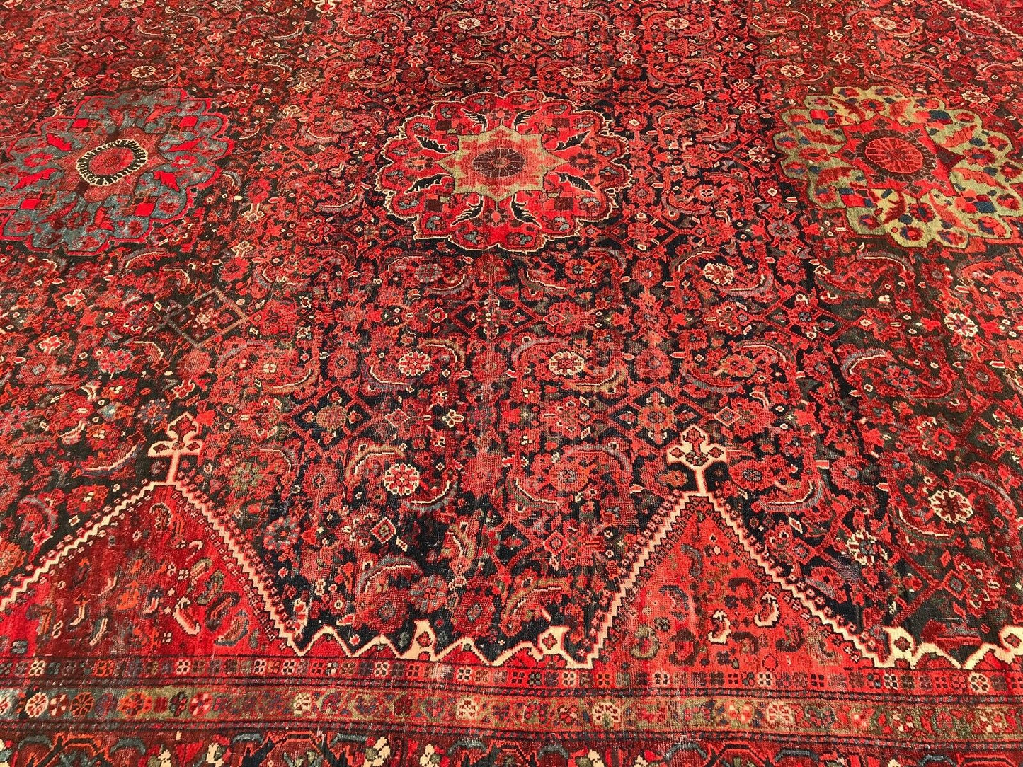 #1915 Stunning 19th C Palace Size Tribal Kamseh Rug 10' x 16'