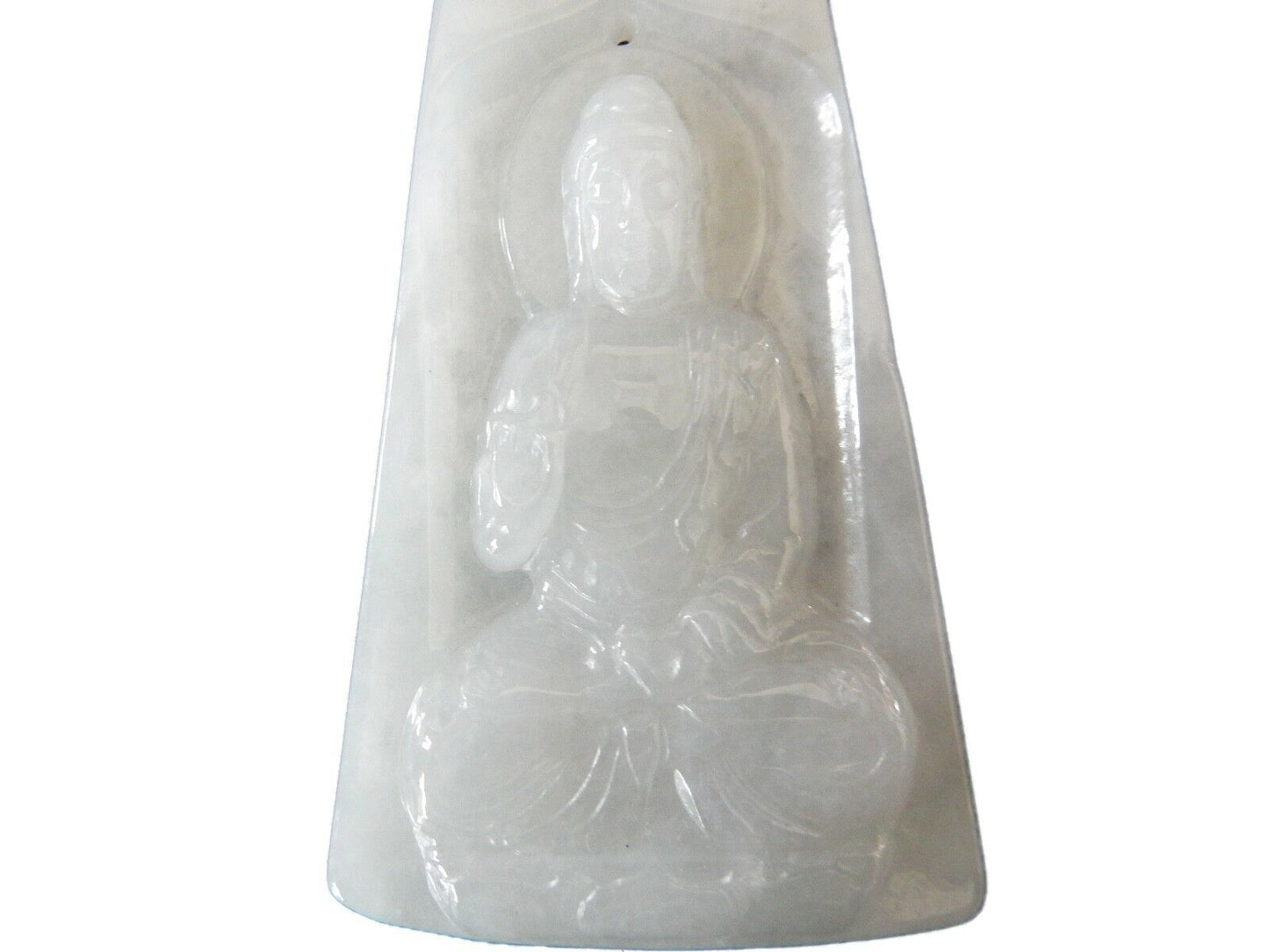 #347 Jadeite Jade Carved Wealth Pendant w/ Buddha