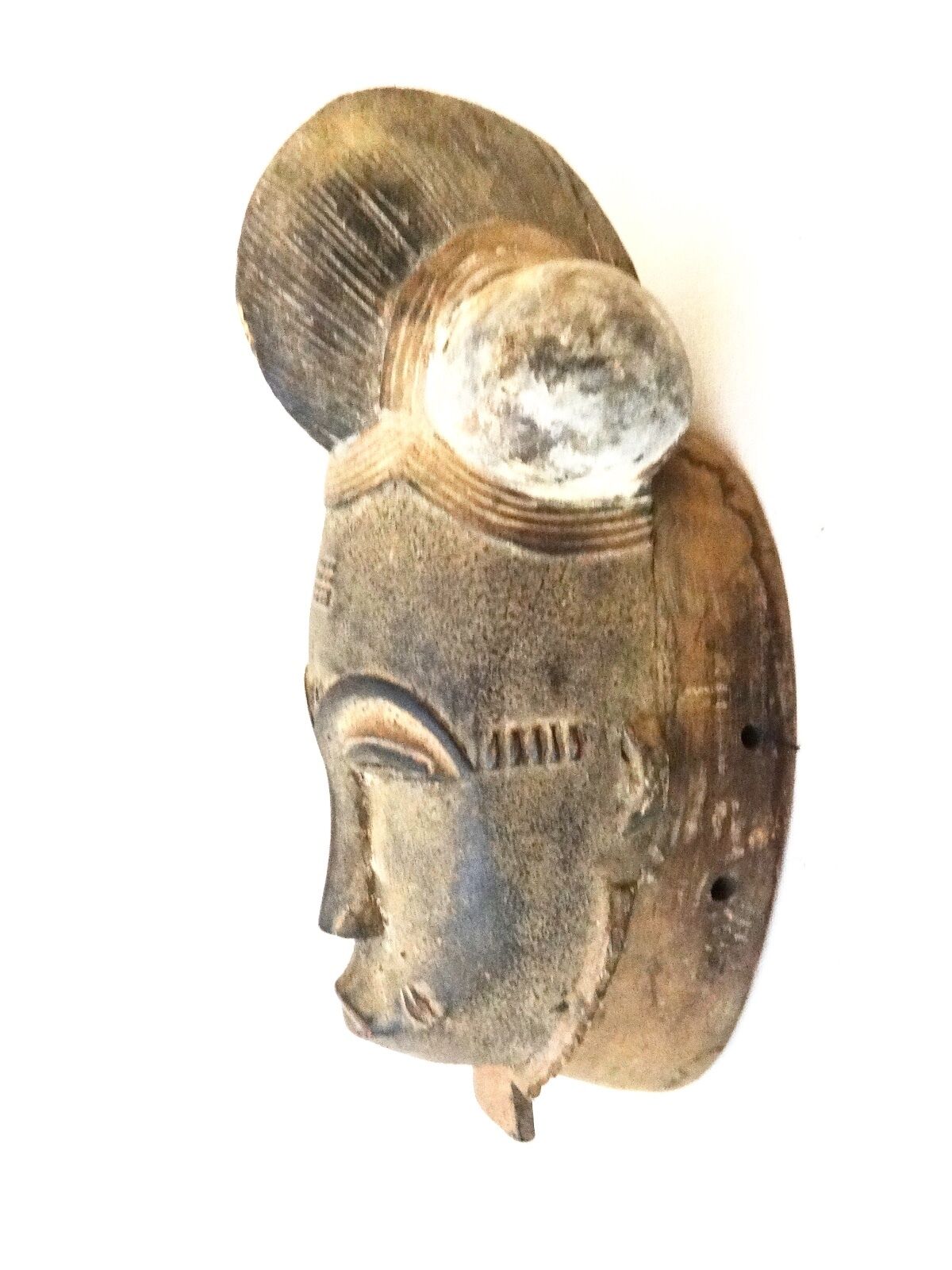 #BA99 Superb African Baule Portrait Mask Cote D'ivoire 14.5" H