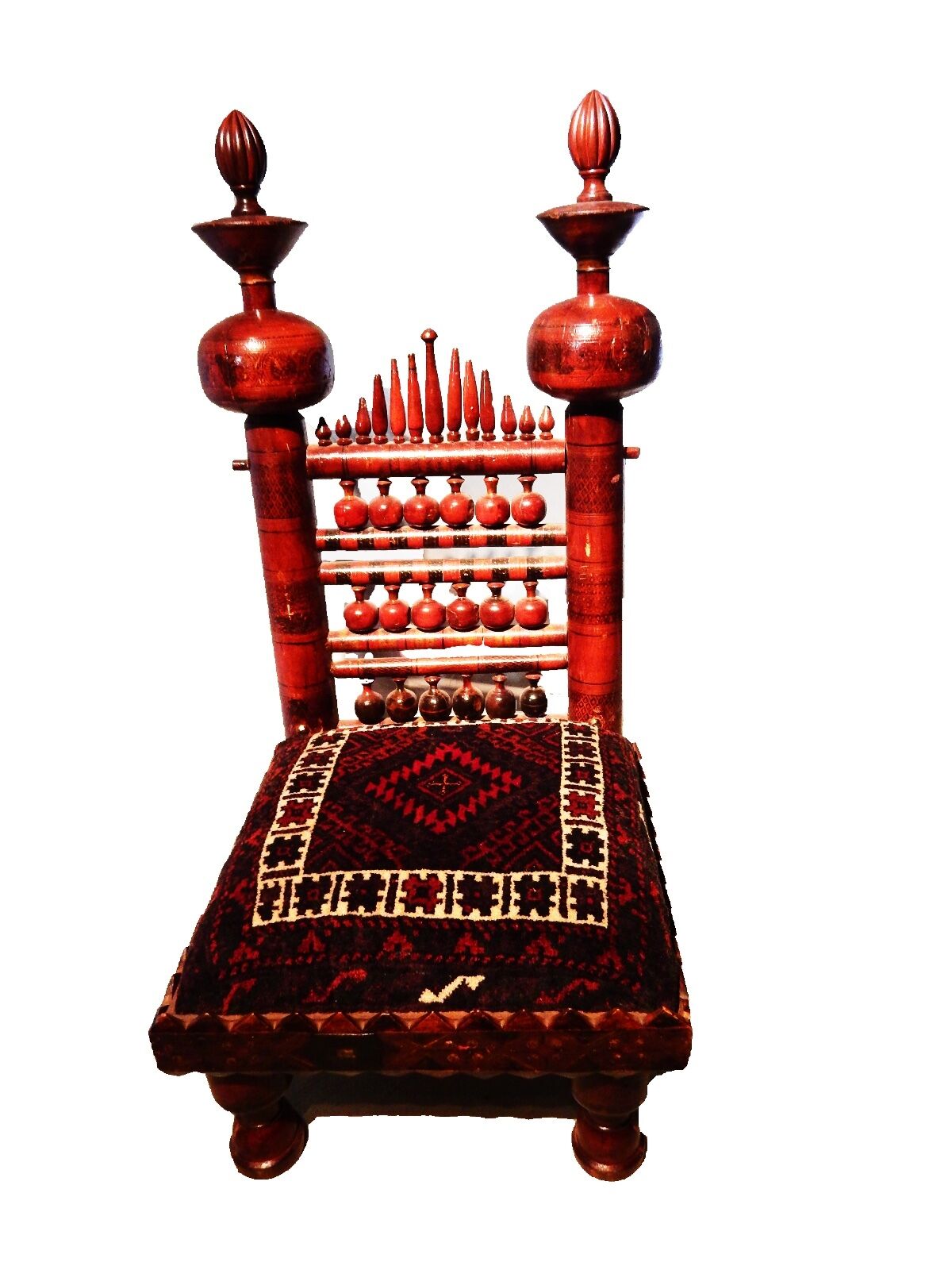 #3583 Large Old Punjabi Indian Wedding Chair 44" h
