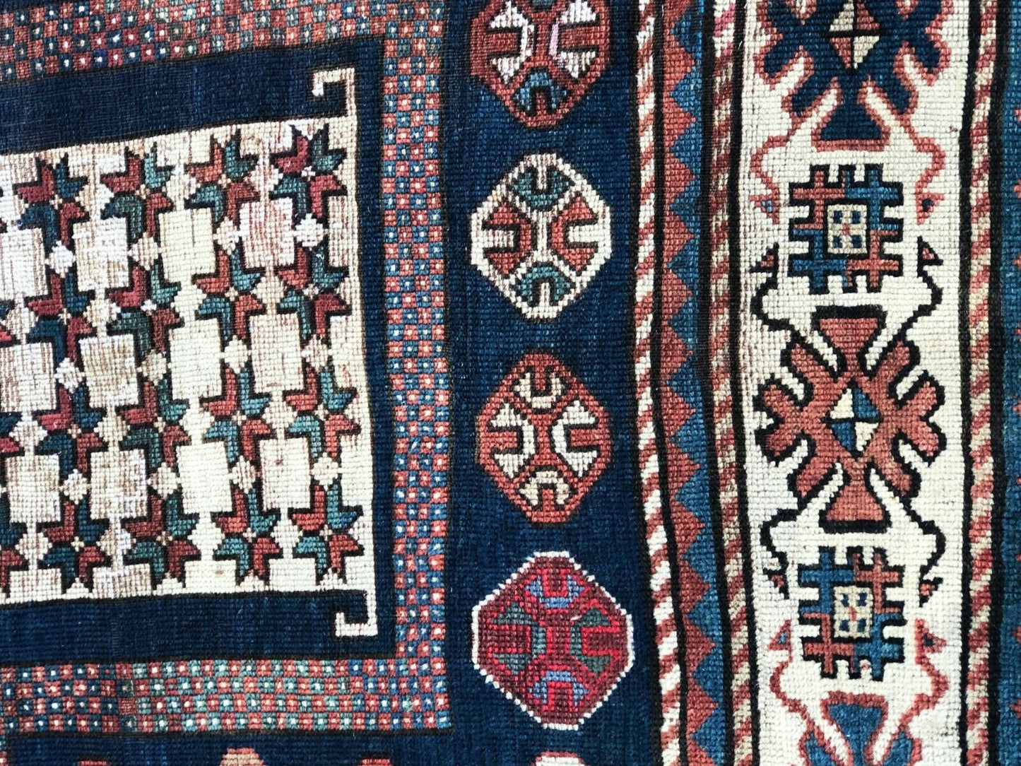 #5963 Rare exquisite 19th Caucasian Chagli Long Rug 10' 3" x 4' 9"