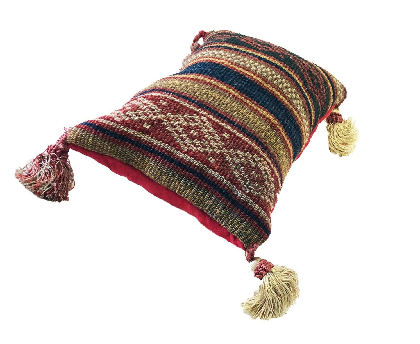 #233 Neck Pillow W/19th Tribal Caucasian Jajin Fragment.10" by 6.5"