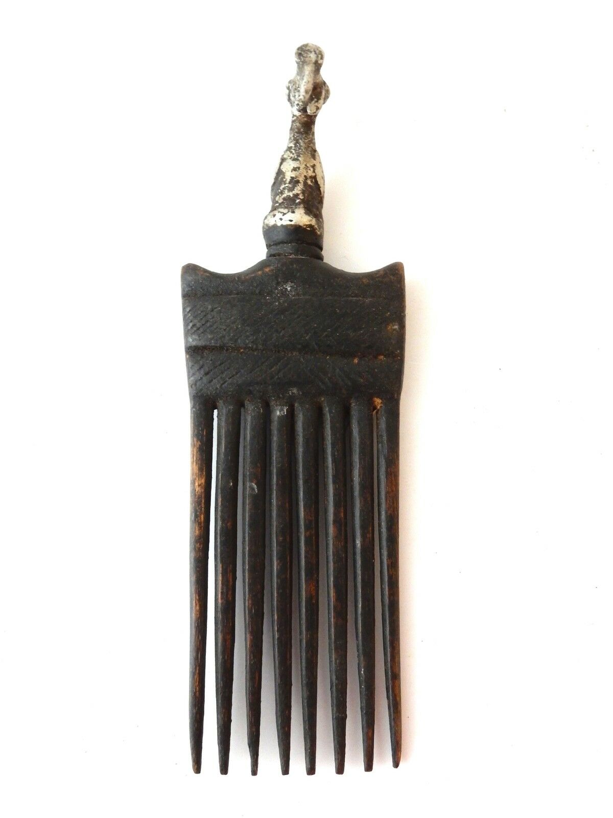 #1955 African Baule I.Coast Comb W/ Bird Head Sculpture