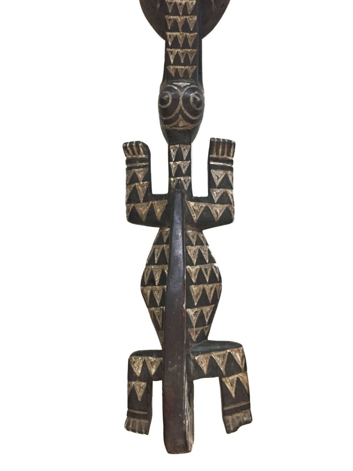 #1791 African Mask Crocodile & bird Bobo Mask Burkina Faso 40.5" W