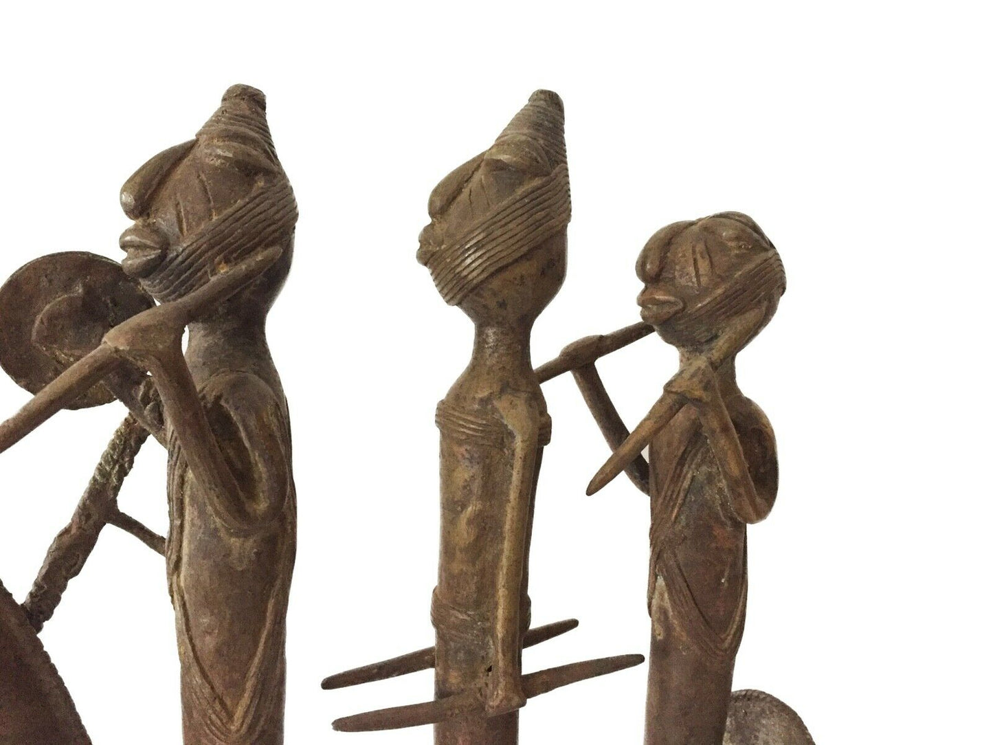 #1996 LG African Dogon Bronze Horse W/Companions 21.5" H by 18"W