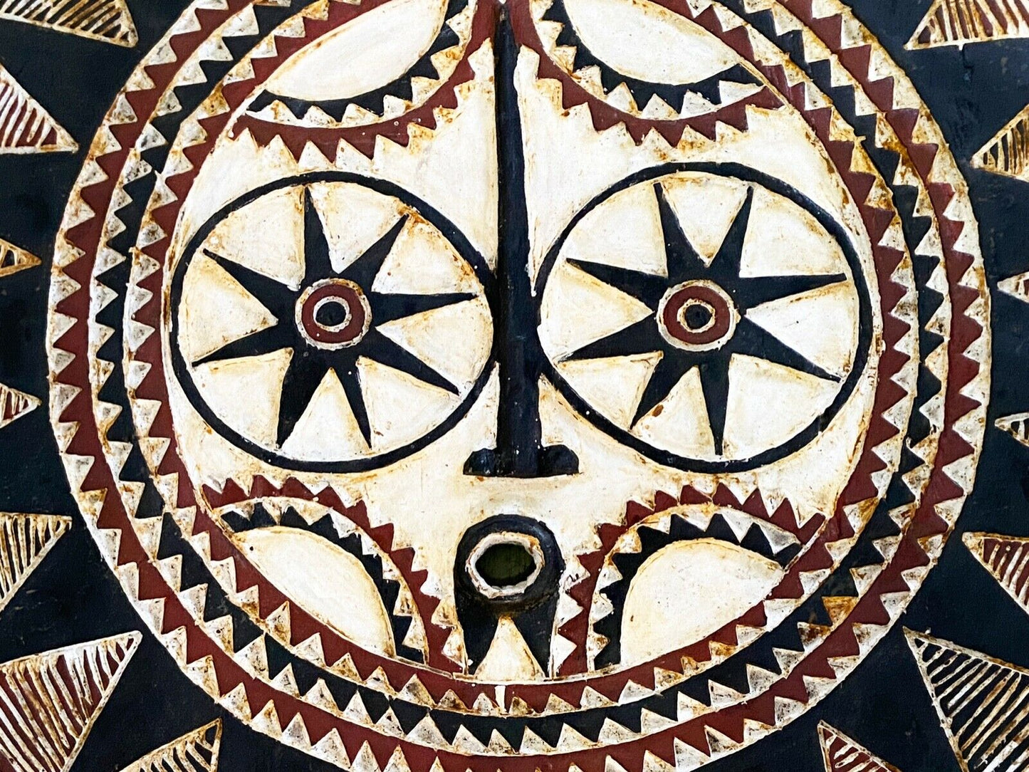 #878 Lg Bwa Sun Mask Burkina Faso 36.75 " H African Art