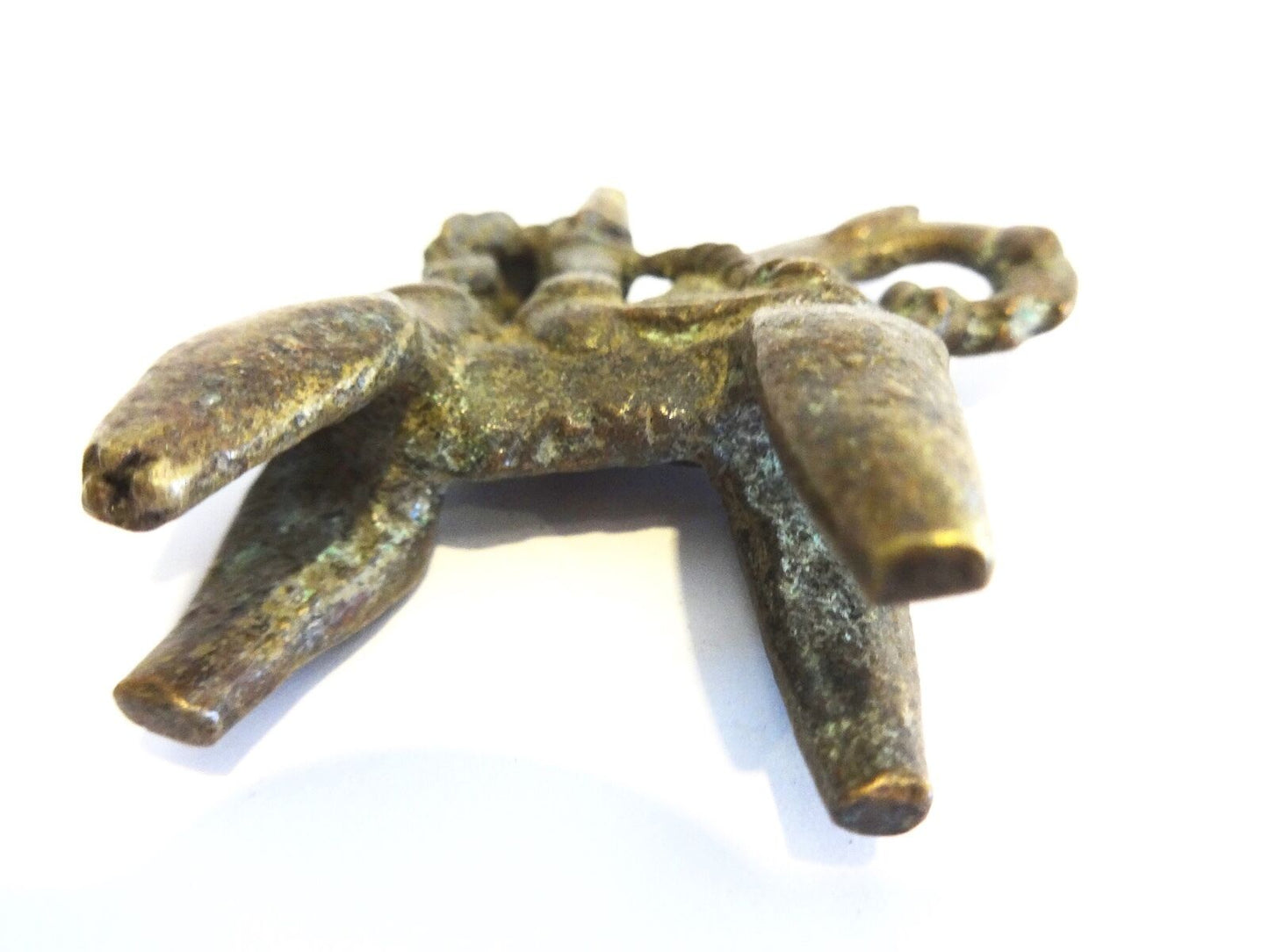 #996 African Dogon Bronze Horseman Gold Weight Mali 2" H