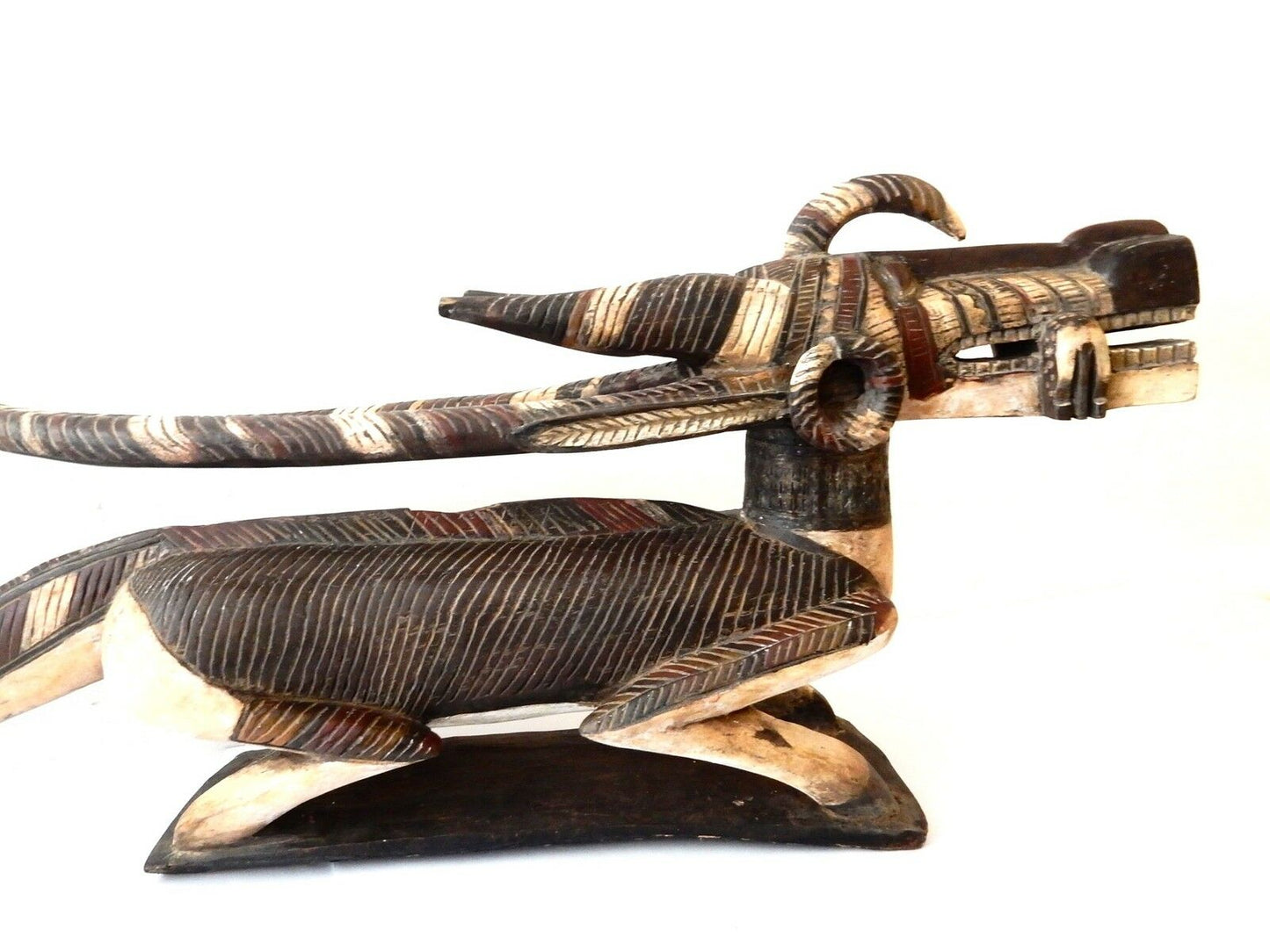 #6380 Huge & Superb and Rare Bambara Chiwara wood Sculpture 62" w by 26" h