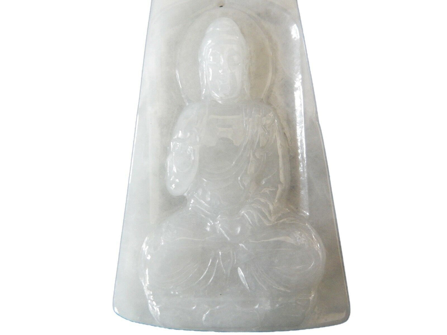 #347 Jadeite Jade Carved Wealth Pendant w/ Buddha