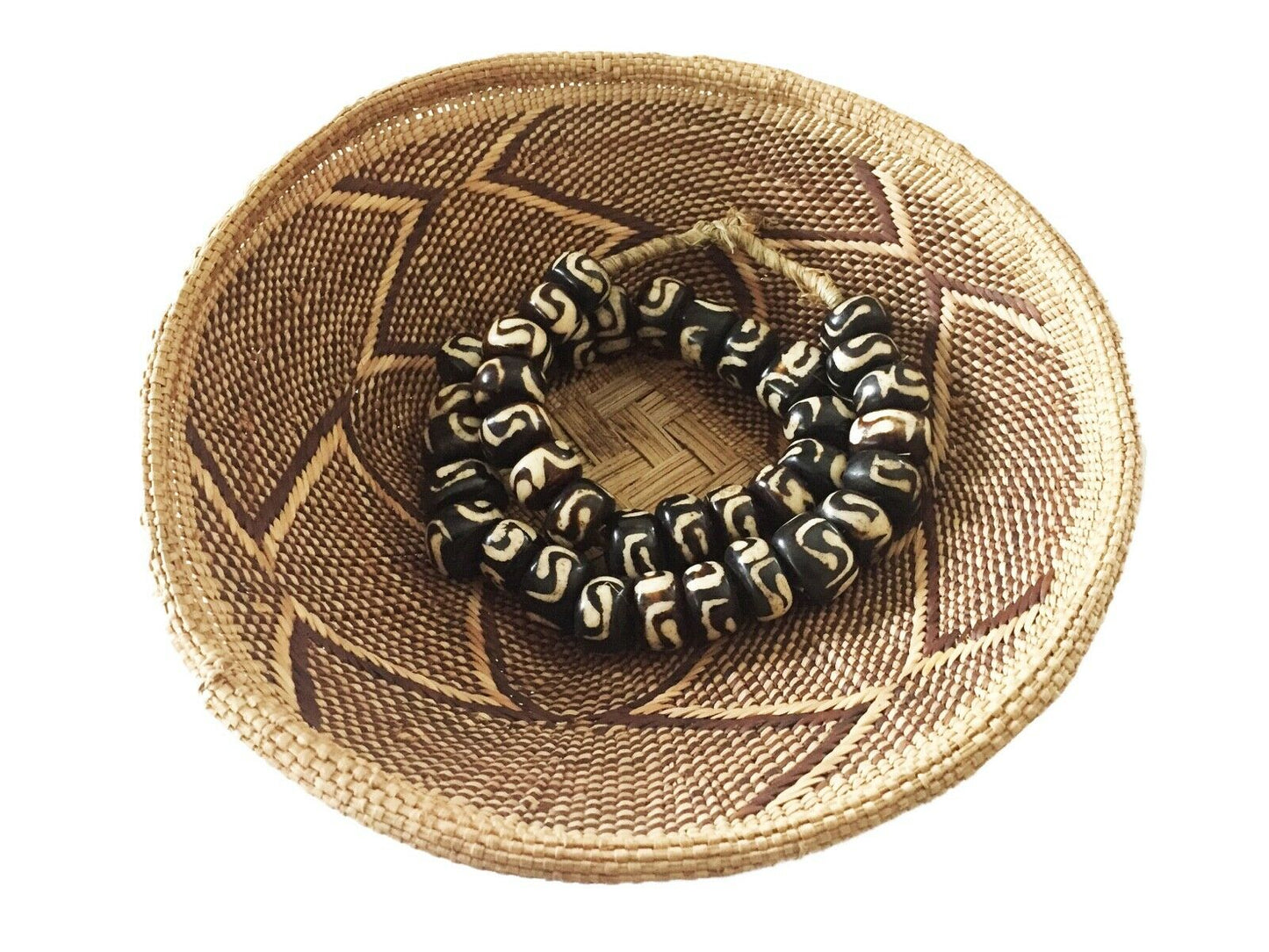 #586 African Jumbo Bone Trading Beads 28" L