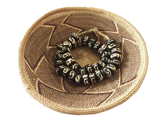 #586 African Jumbo Bone Trading Beads 28" L