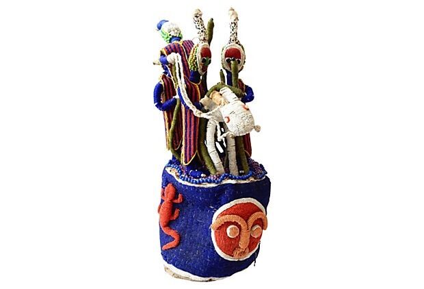 #2014 African Yoruba Beaded King Crown 24" H Nigeria