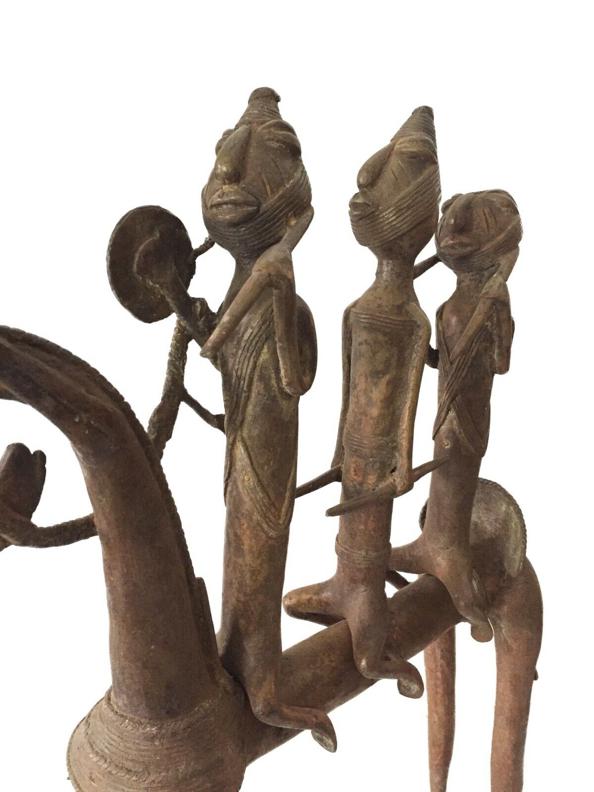 #1996 LG African Dogon Bronze Horse W/Companions 21.5" H by 18"W