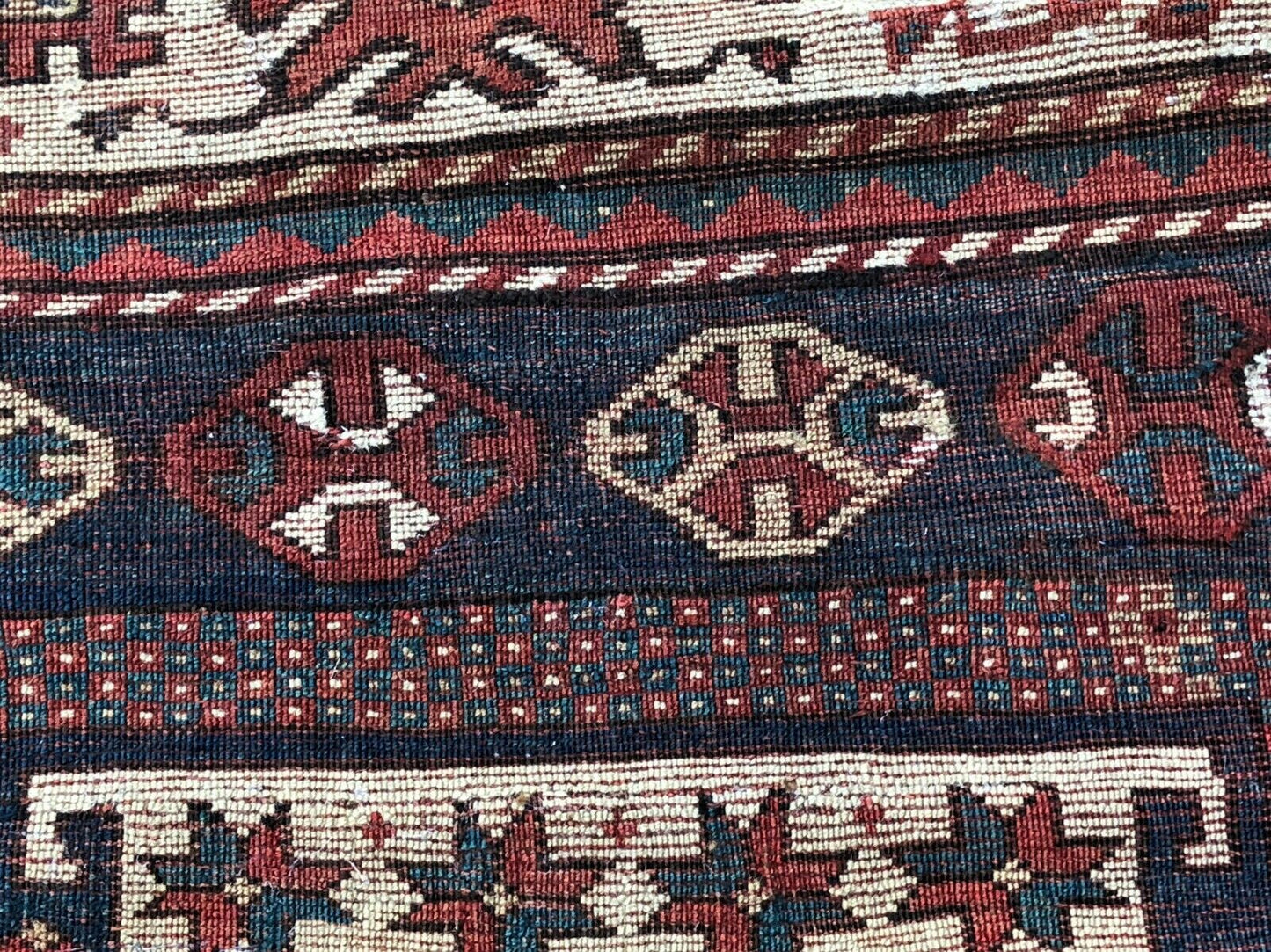 #5963 Rare exquisite 19th Caucasian Chagli Long Rug 10' 3" x 4' 9"