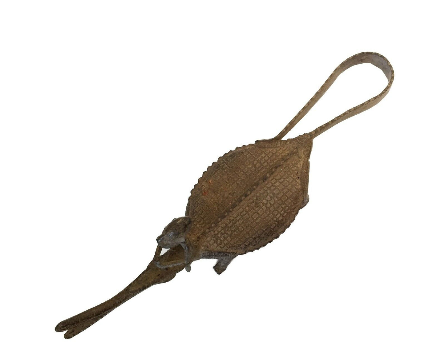 #738  Dogan Bronze   Figure Riding a crocodile  , Mali.18.5 " W