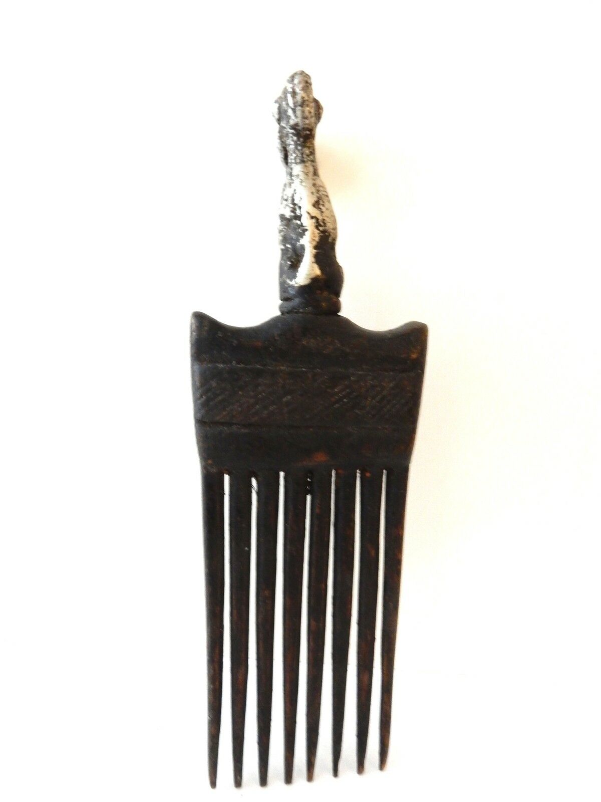 #1955 African Baule I.Coast Comb W/ Bird Head Sculpture