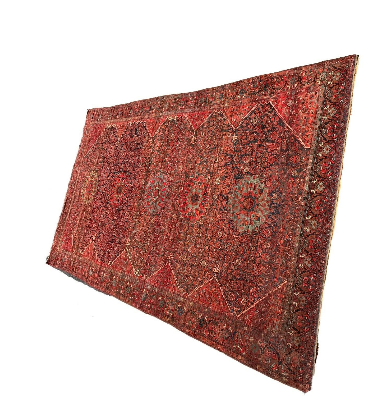 #1915 Stunning 19th C Palace Size Tribal Kamseh Rug 10' x 16'