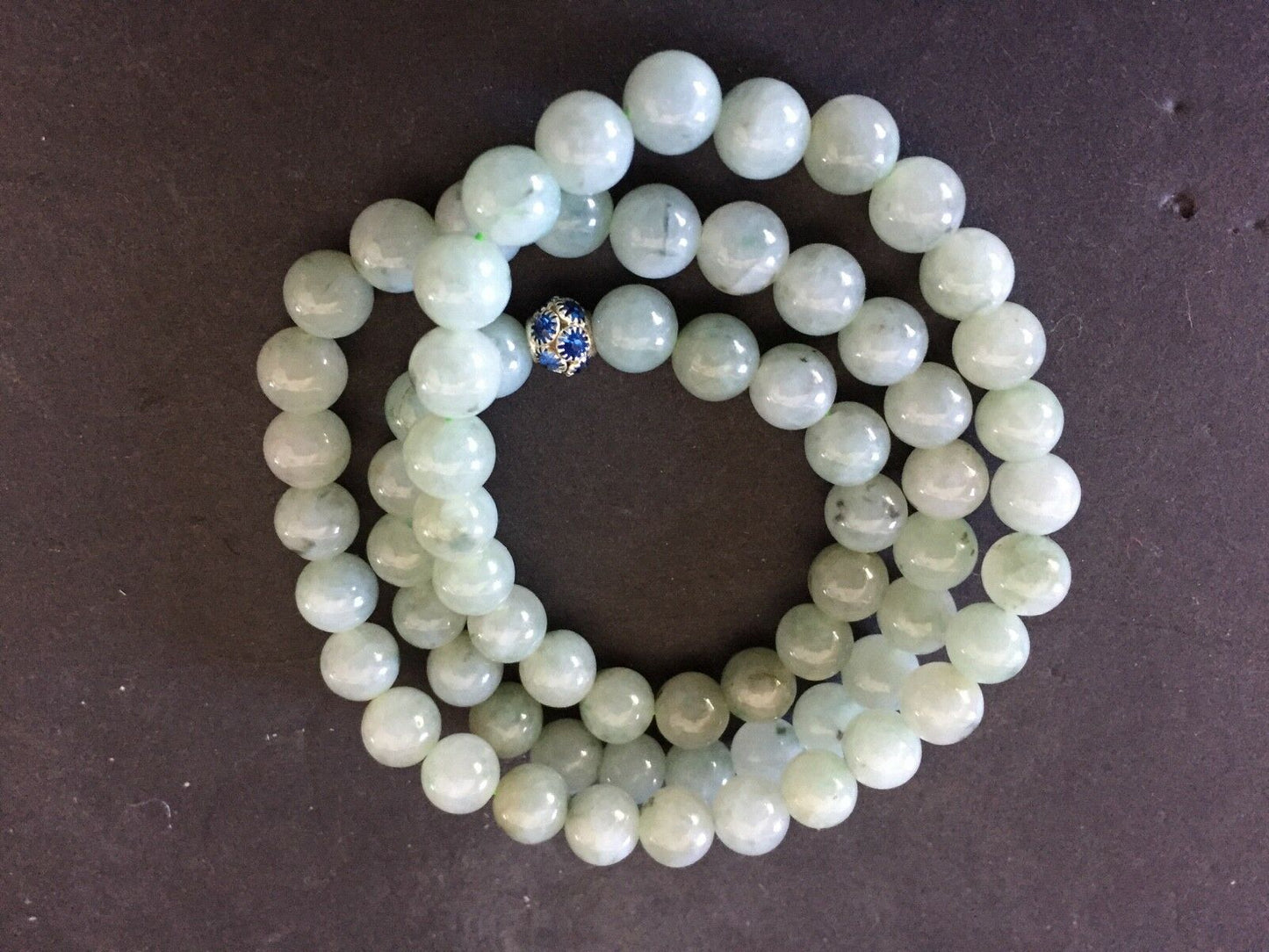 #1687 Superb  Jadeite Jade  Necklace 68 beads