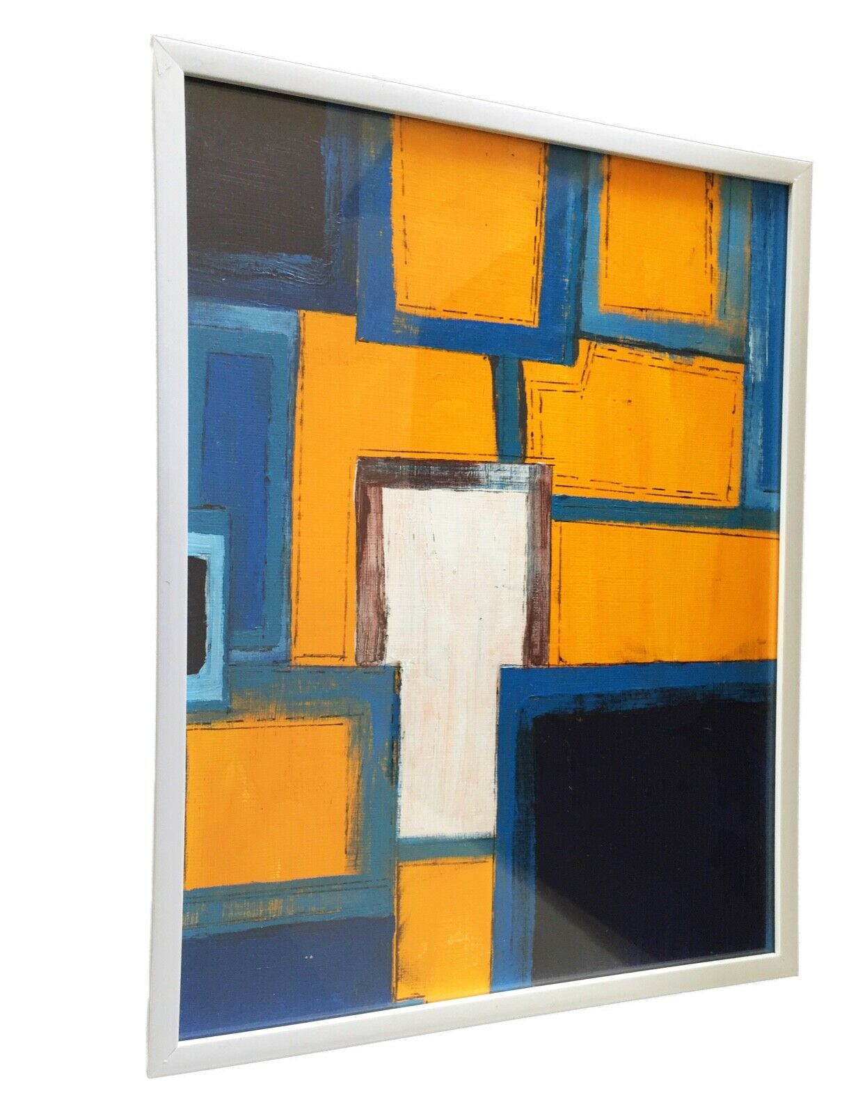 Acrylic on Paper Framed Abstract 11.5" by 9" #2000