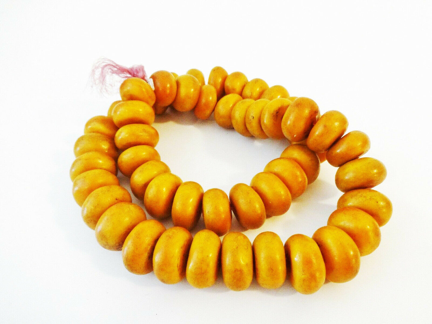 Superb Vintage African Simulated Amber Necklace w/50 trade beads