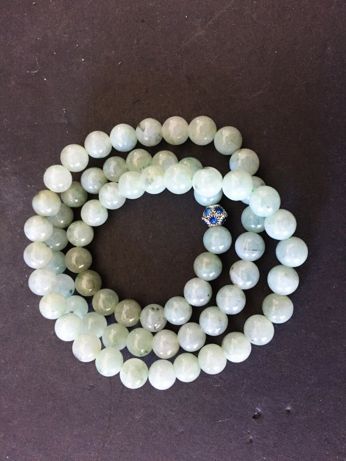 #1687 Superb  Jadeite Jade  Necklace 68 beads