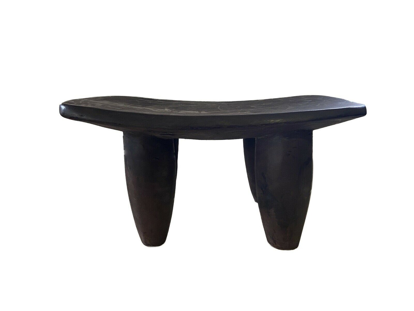 African Old Senufo Wood Milk Stool I . Coast 16" w by 7.75" H #923