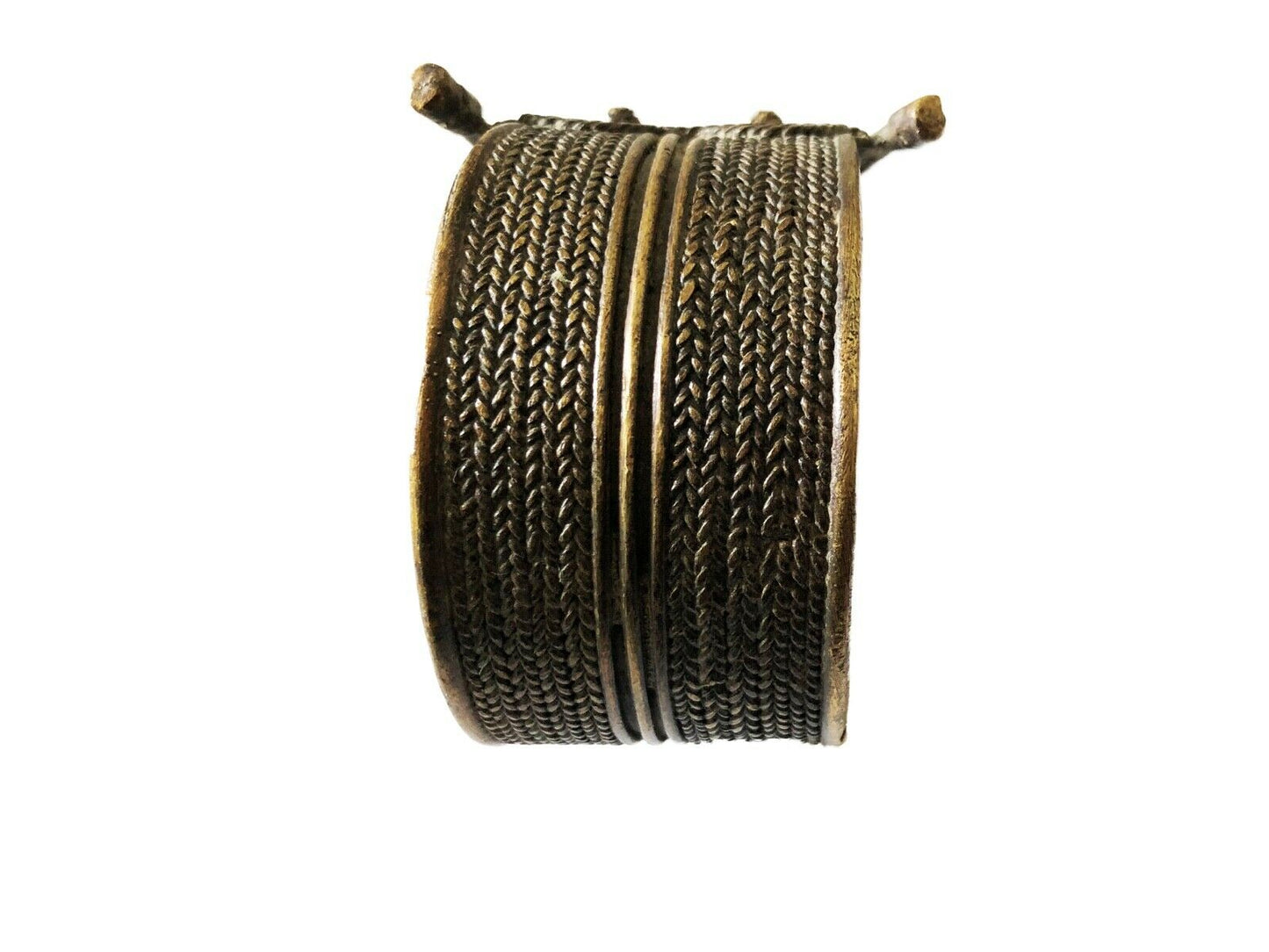 #2212 Exquisite Bronze Bracelet Gan Burkina Faso w / Crocodile 5.25 " W
