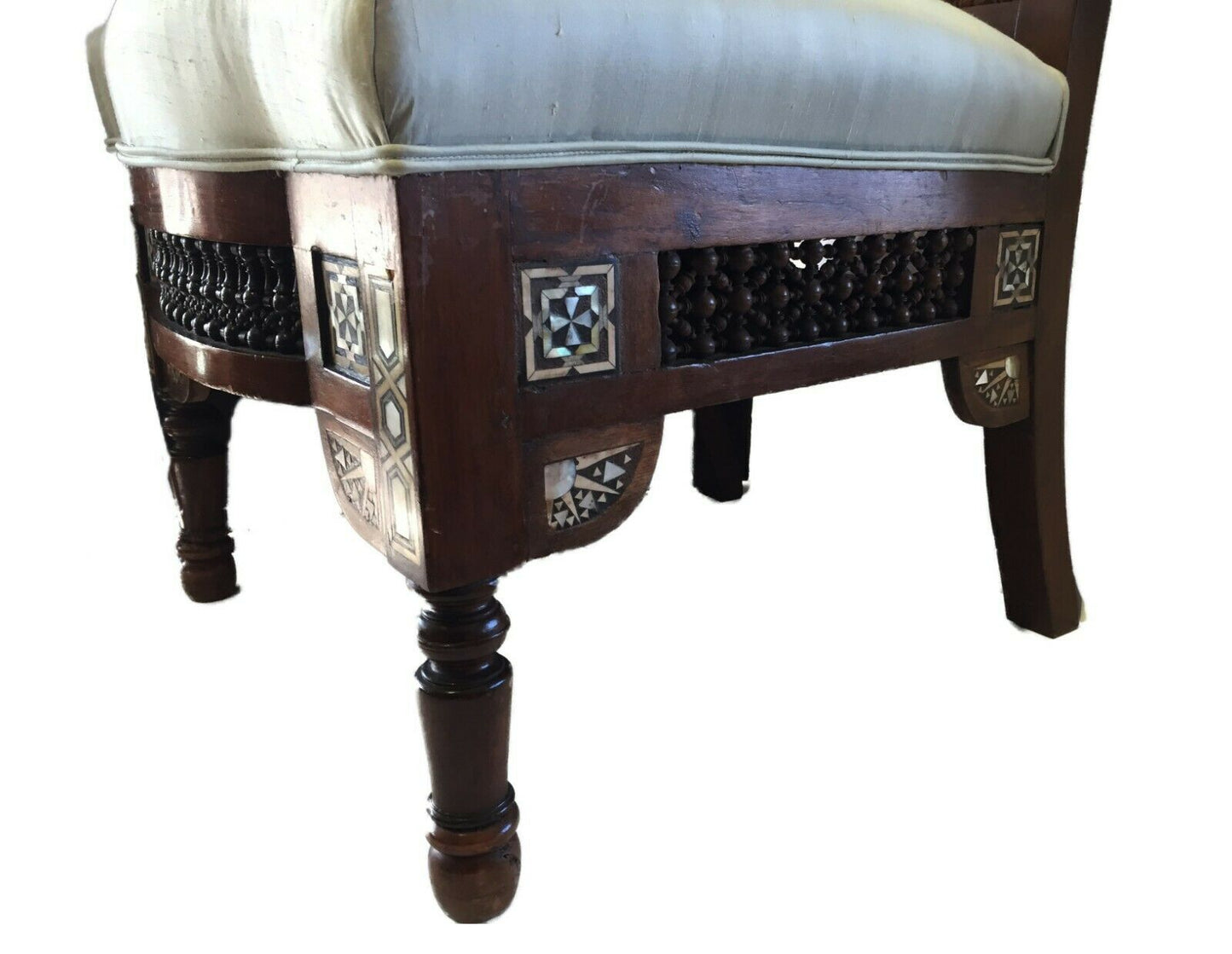 #1752 Museum Quality 19th C Moorish/Middle Eastern chair 41" H