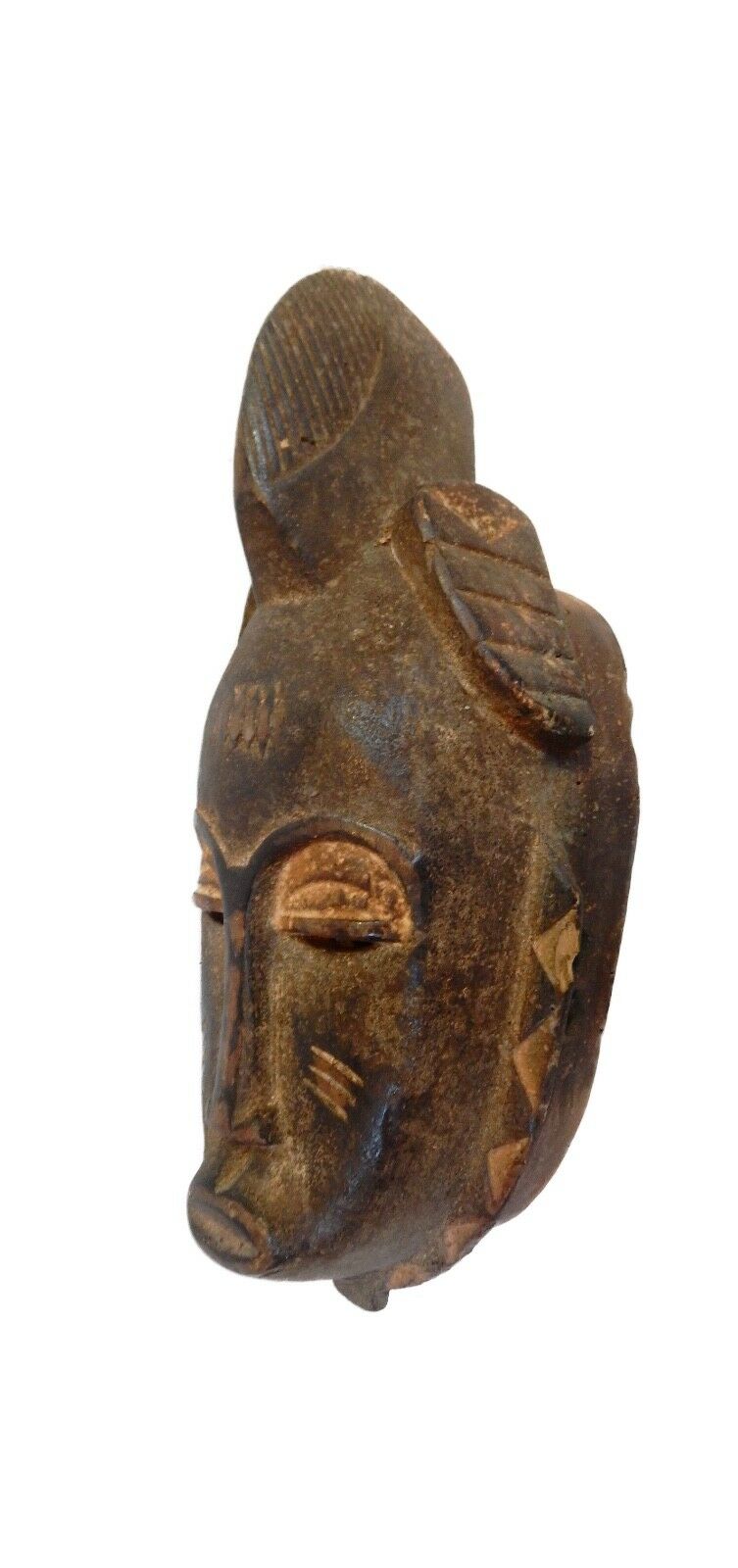 #126 Superb African Baule Portrait Mask Cote D'ivoire 13" H