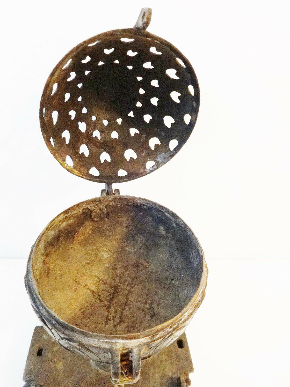 #989 Superb Rare 19th C Bronze Incense Burner India